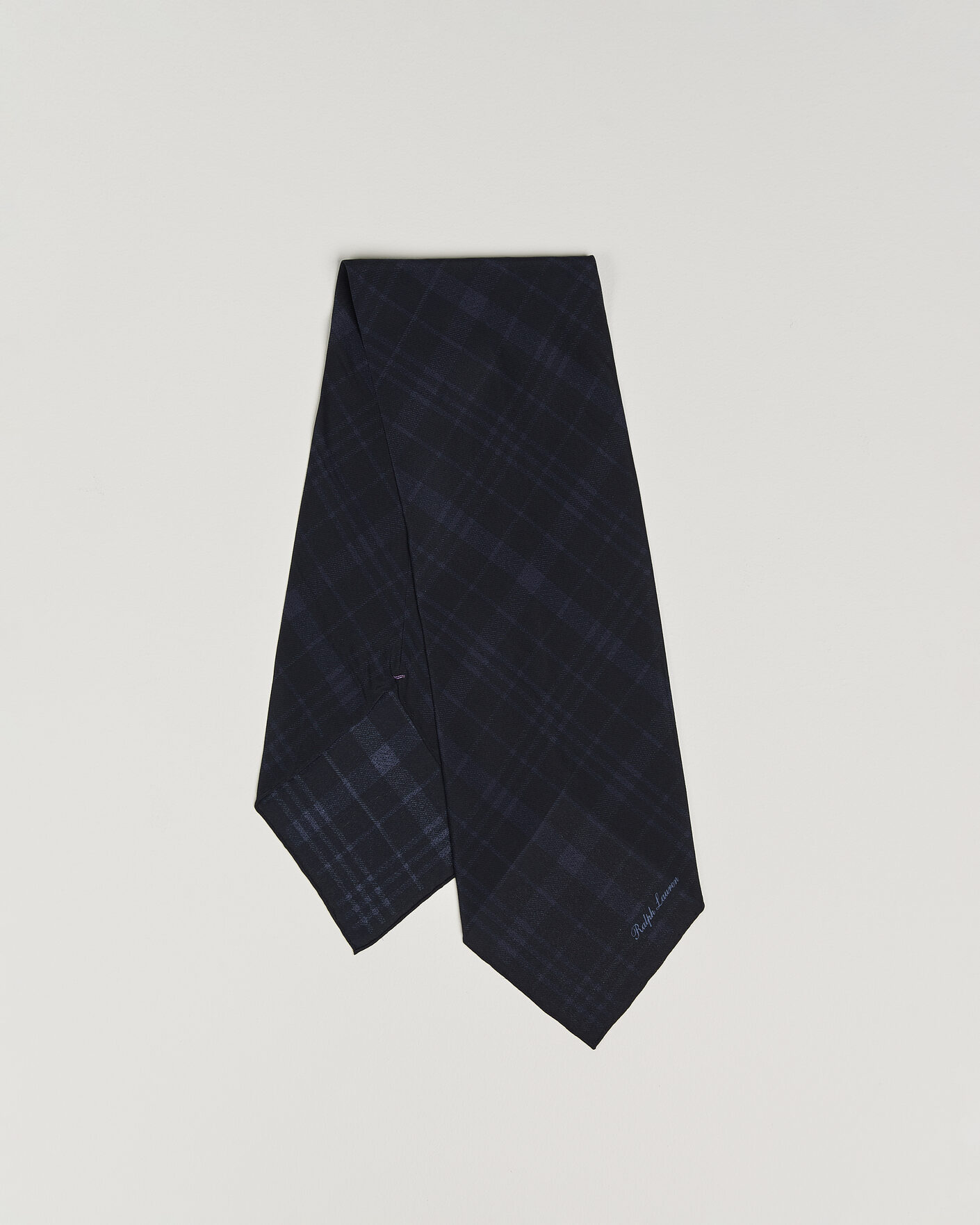 Hombres | Bufandas elegantes | Ralph Lauren Purple Label | Silk Neckerchief Navy Plaid
