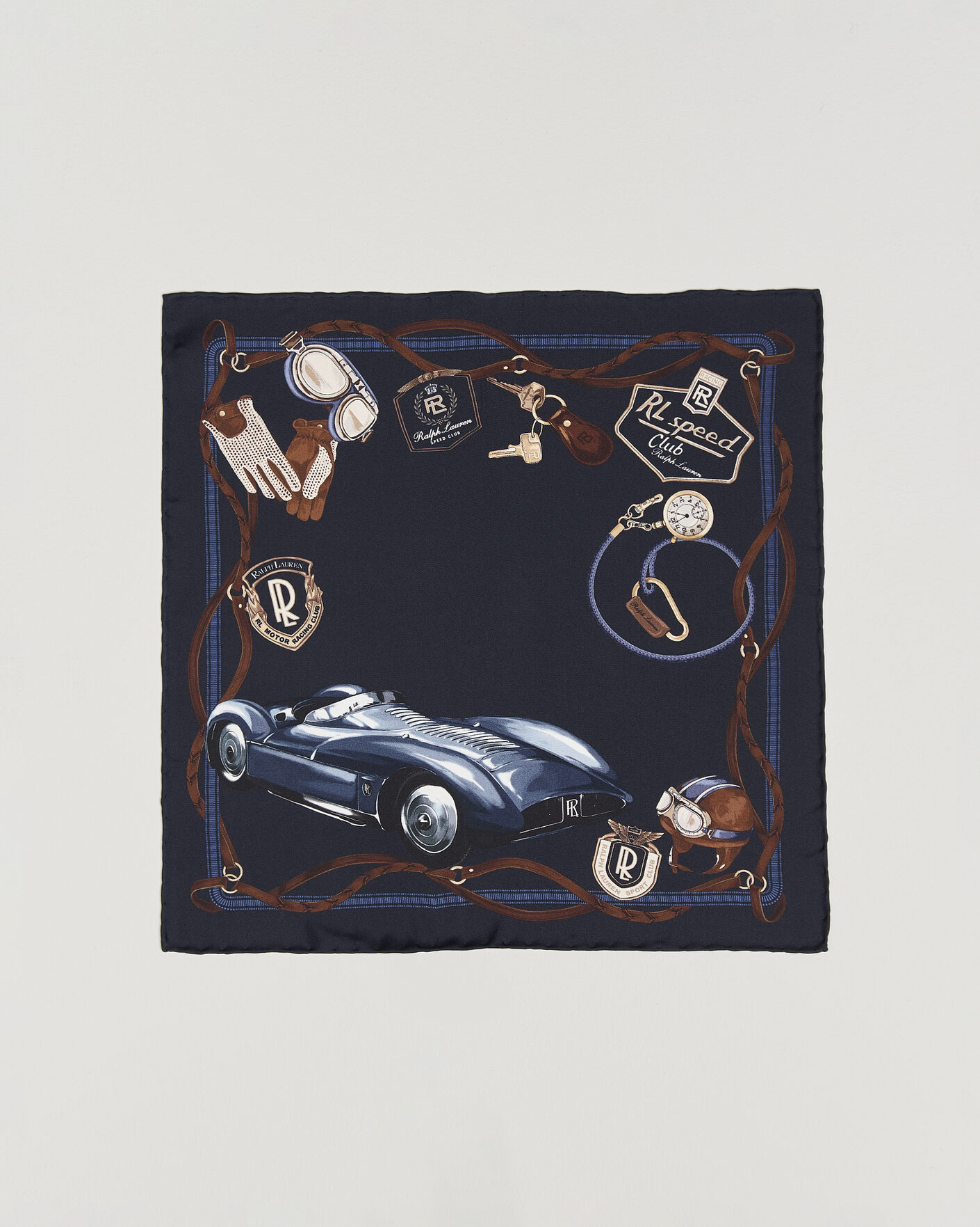Hombres | Pañuelos de bolsillo | Ralph Lauren Purple Label | Speed Club Silk Pocket Square Navy