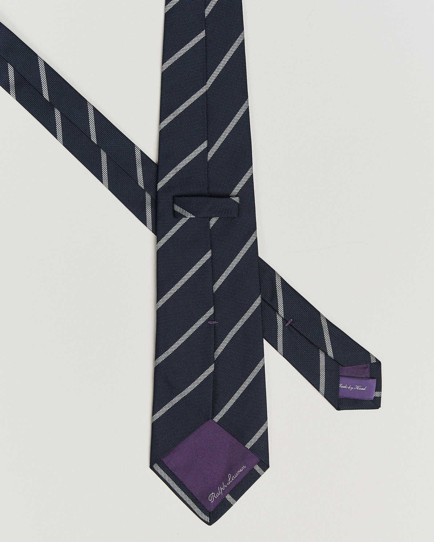 Hombres | Corbatas | Ralph Lauren Purple Label | Regimental Stripe Silk Tie Navy/Silver