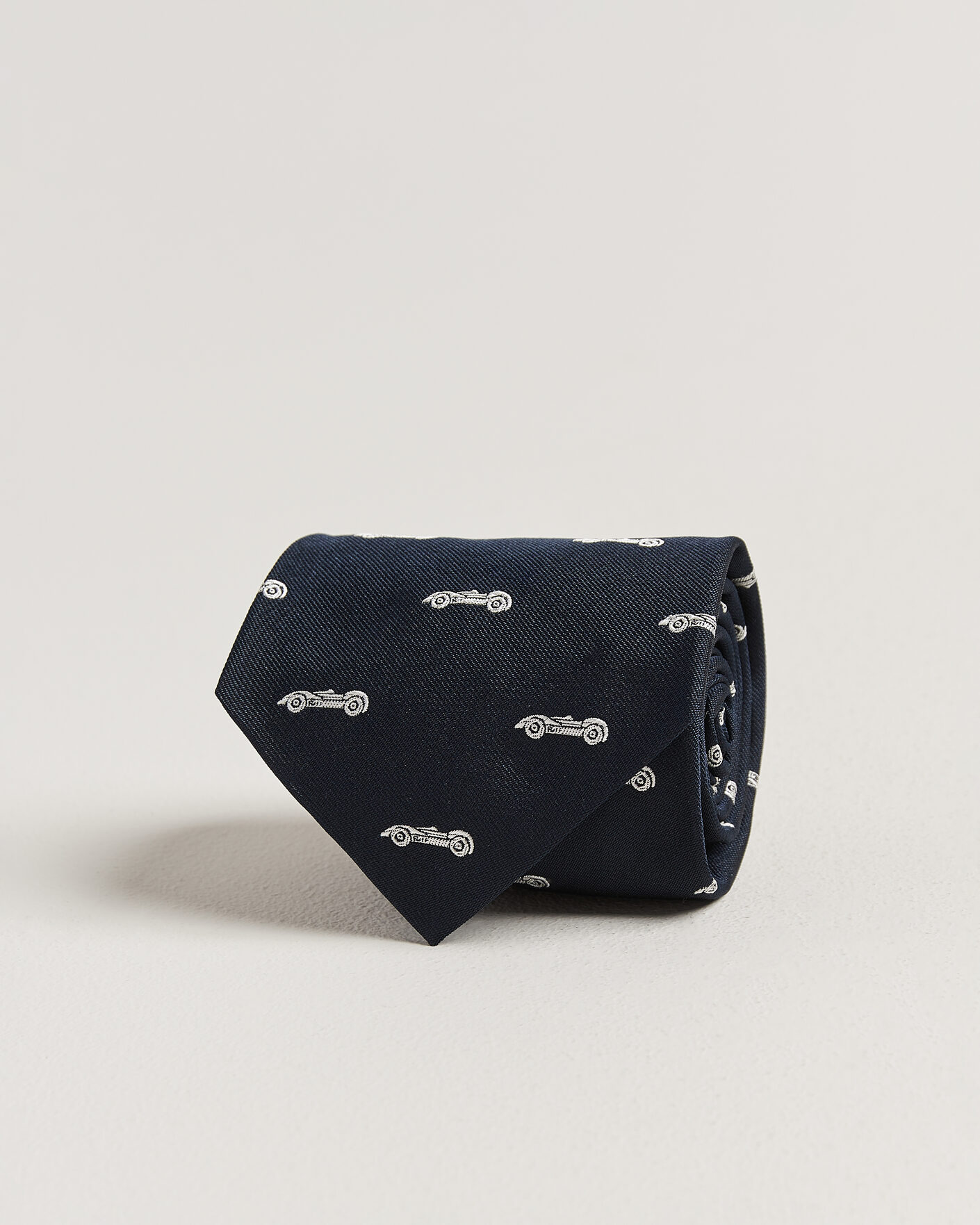 Hombres | Corbatas | Ralph Lauren Purple Label | Jacquard Race Cars Silk Tie Navy