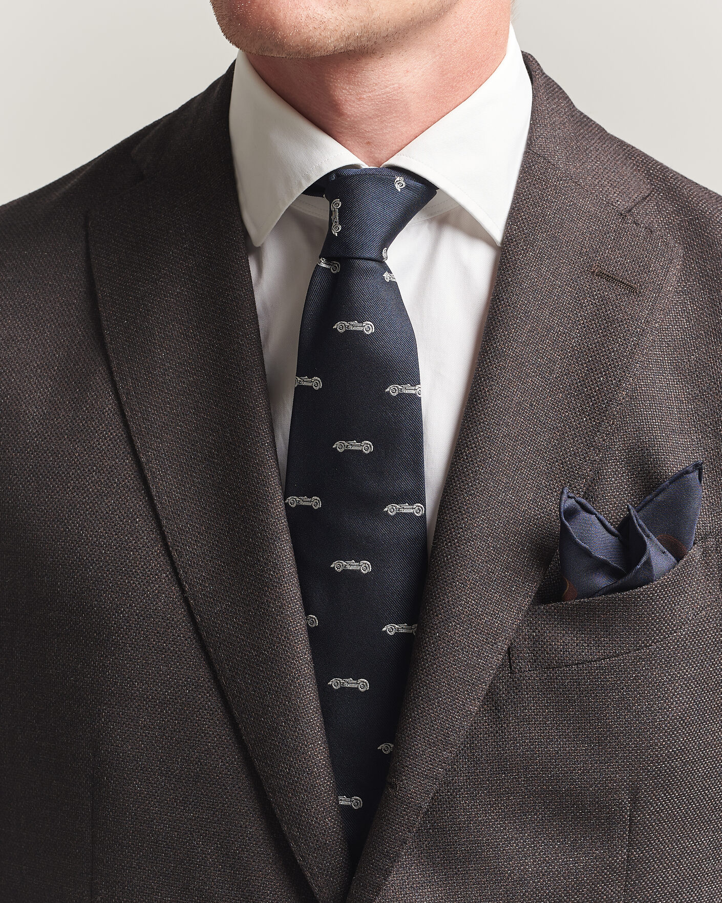 Hombres | Corbatas | Ralph Lauren Purple Label | Jacquard Race Cars Silk Tie Navy