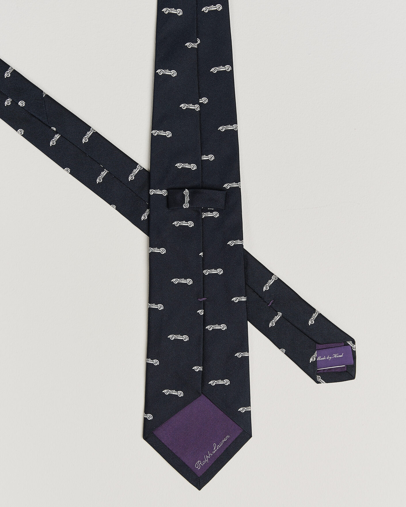 Hombres | Corbatas | Ralph Lauren Purple Label | Jacquard Race Cars Silk Tie Navy