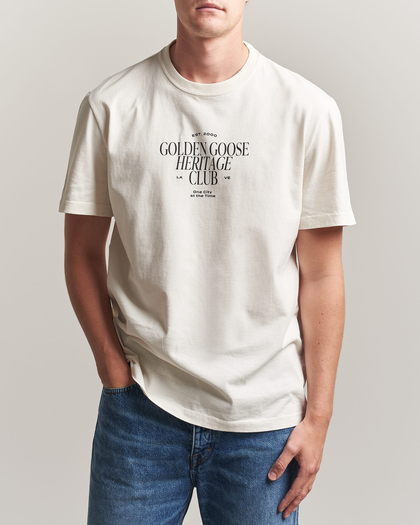 Hombres | Camisetas | Golden Goose | Journey Print T-Shirt Heritage White