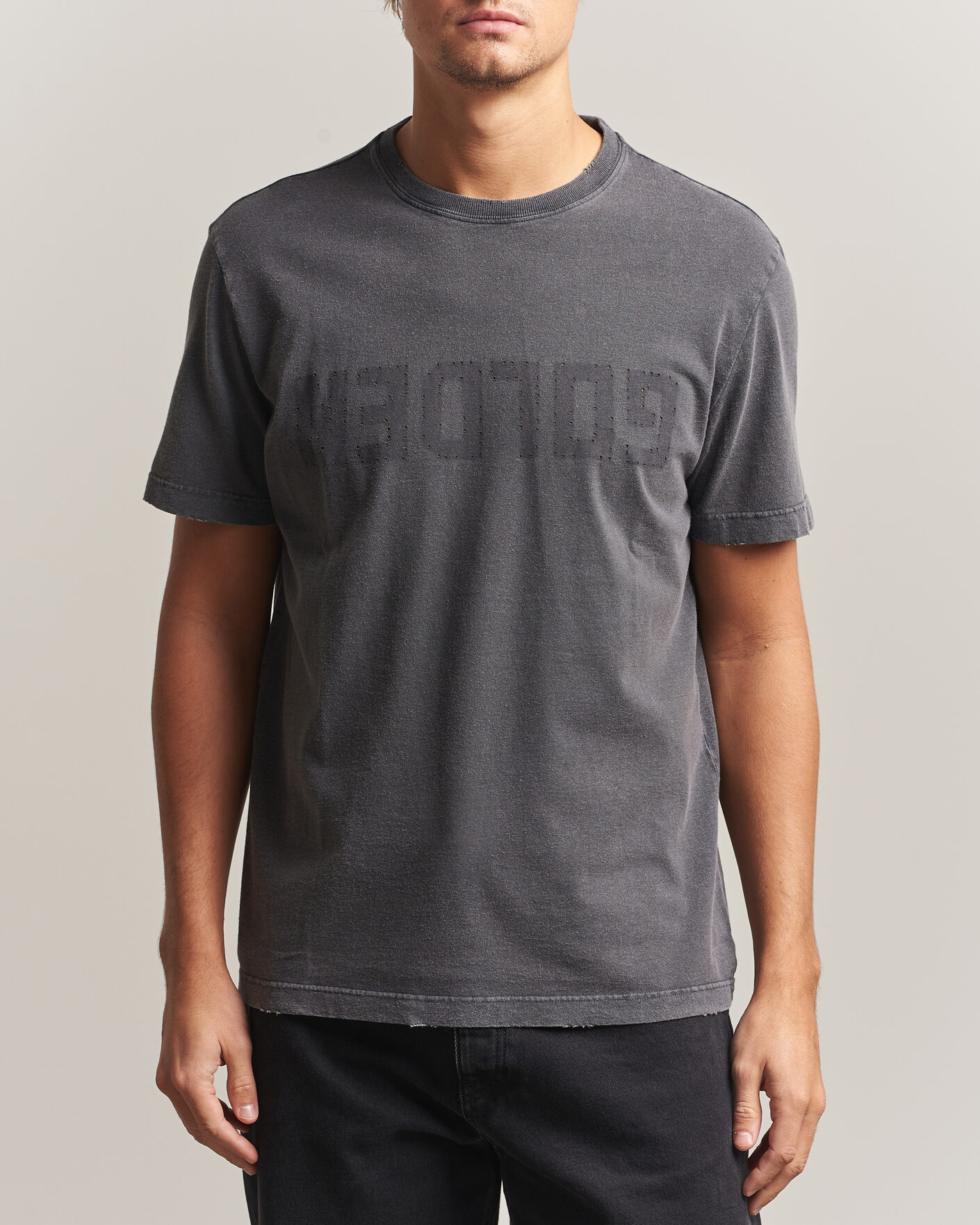 Hombres | Camisetas | Golden Goose | Distressed Cotton T-Shirt Anthracite