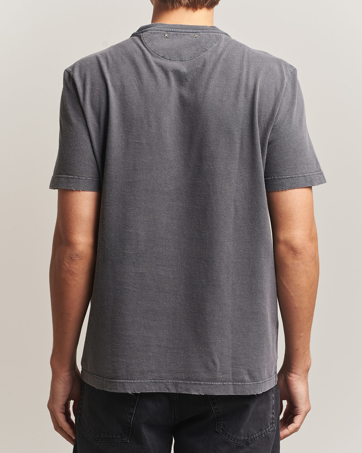 Hombres | Camisetas | Golden Goose | Distressed Cotton T-Shirt Anthracite