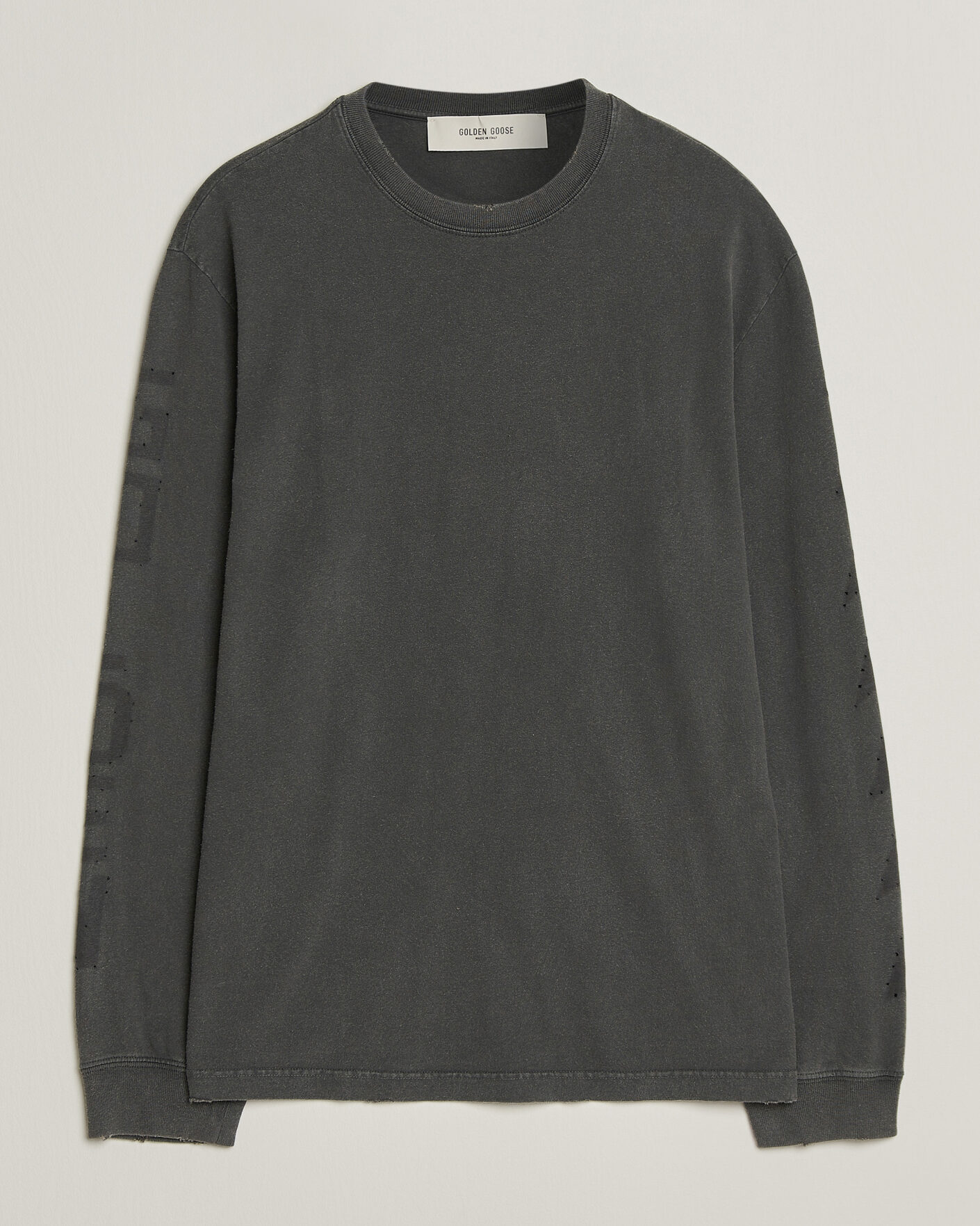 Hombres | Jerséis y prendas de punto | Golden Goose | Long Sleeve Garment Dyed T-Shirt Anthracite