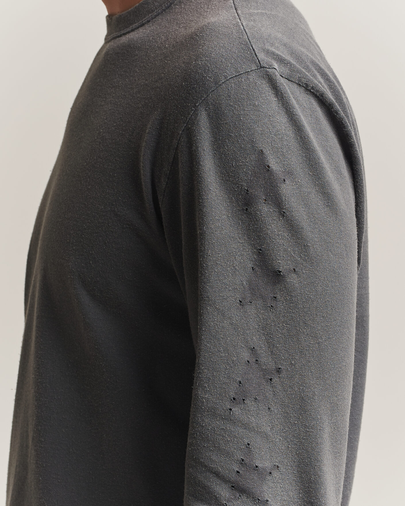 Hombres | Jerséis y prendas de punto | Golden Goose | Long Sleeve Garment Dyed T-Shirt Anthracite