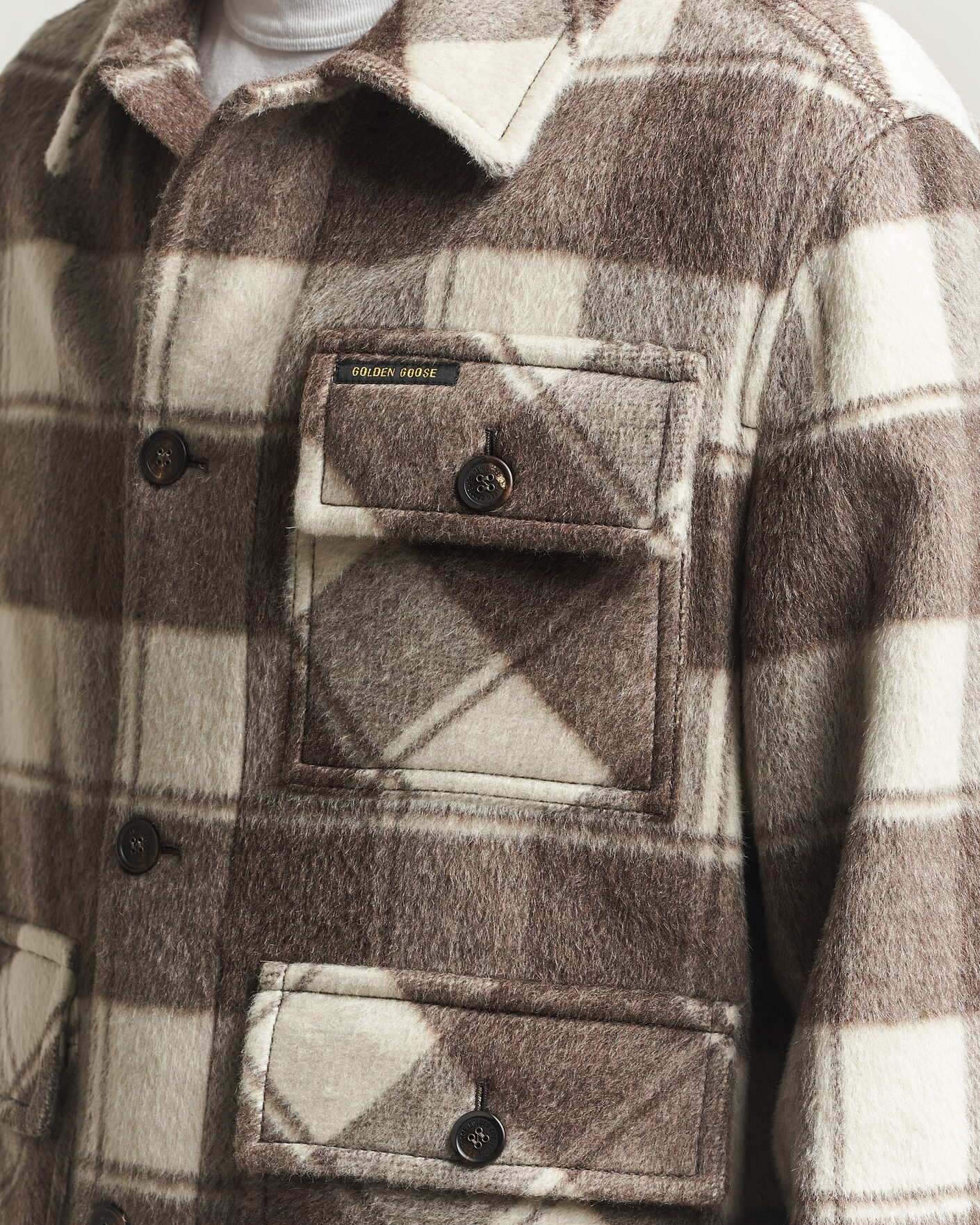 Hombres | Abrigos y chaquetas | Golden Goose | Wool/Mohair Work Jacket Brown/White