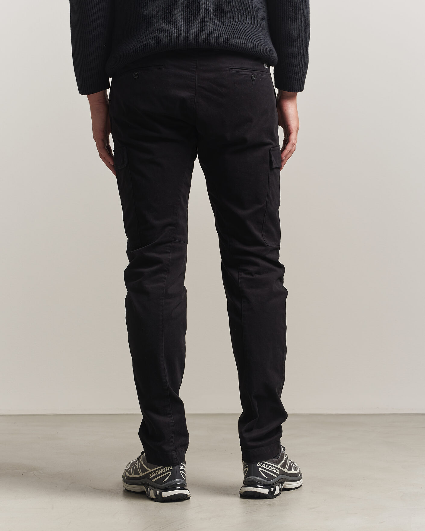 Hombres | Pantalones | C.P. Company | Stretch Satin Lens Cargo Pants Black