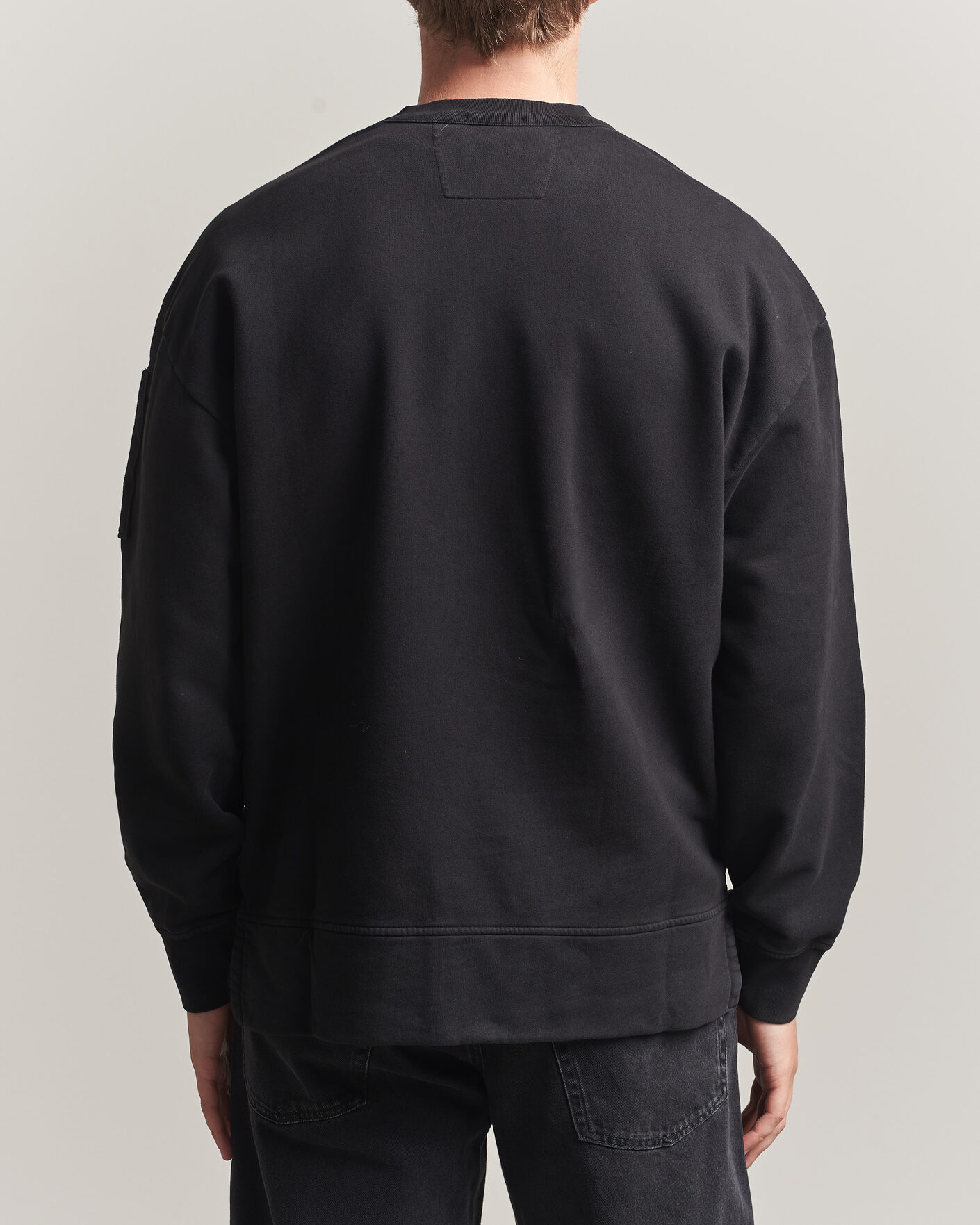 Hombres | Jerséis y prendas de punto | C.P. Company | Brushed Emerized Fleece Lens Sweatshirt Black