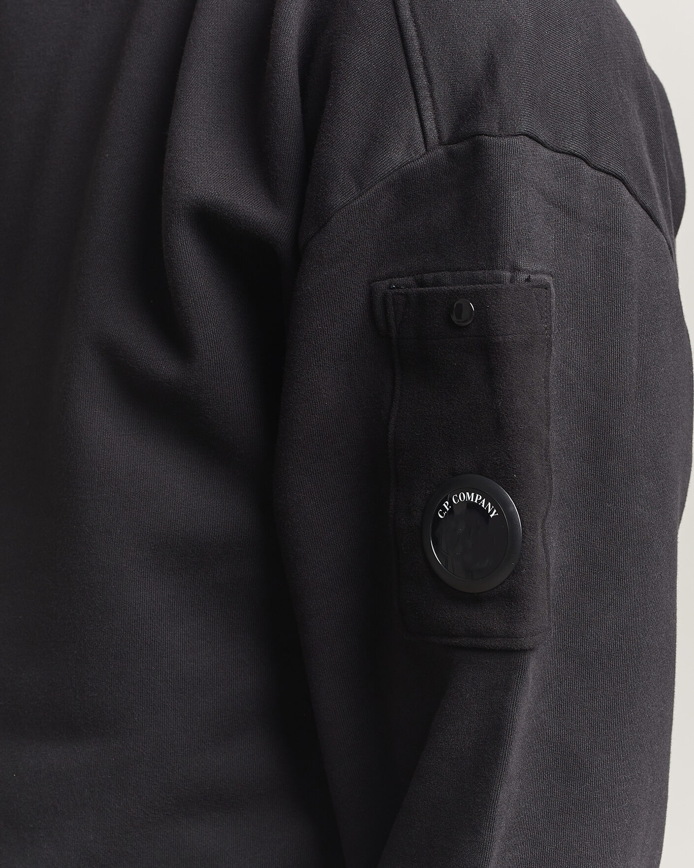 Hombres | Jerséis y prendas de punto | C.P. Company | Brushed Emerized Fleece Lens Sweatshirt Black