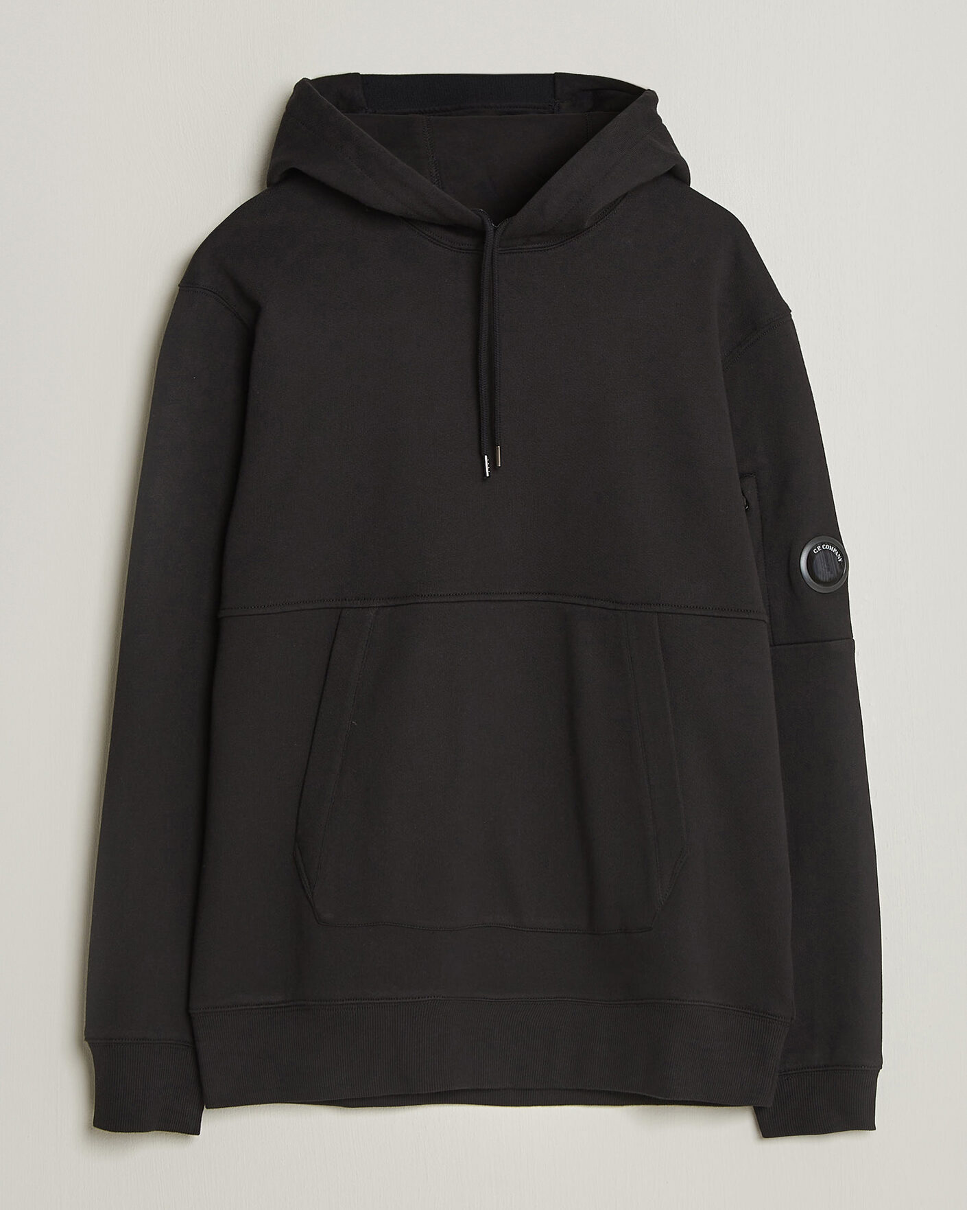 Hombres | Jerséis y prendas de punto | C.P. Company | Diagonal Raised Fleece Lens Hood Black