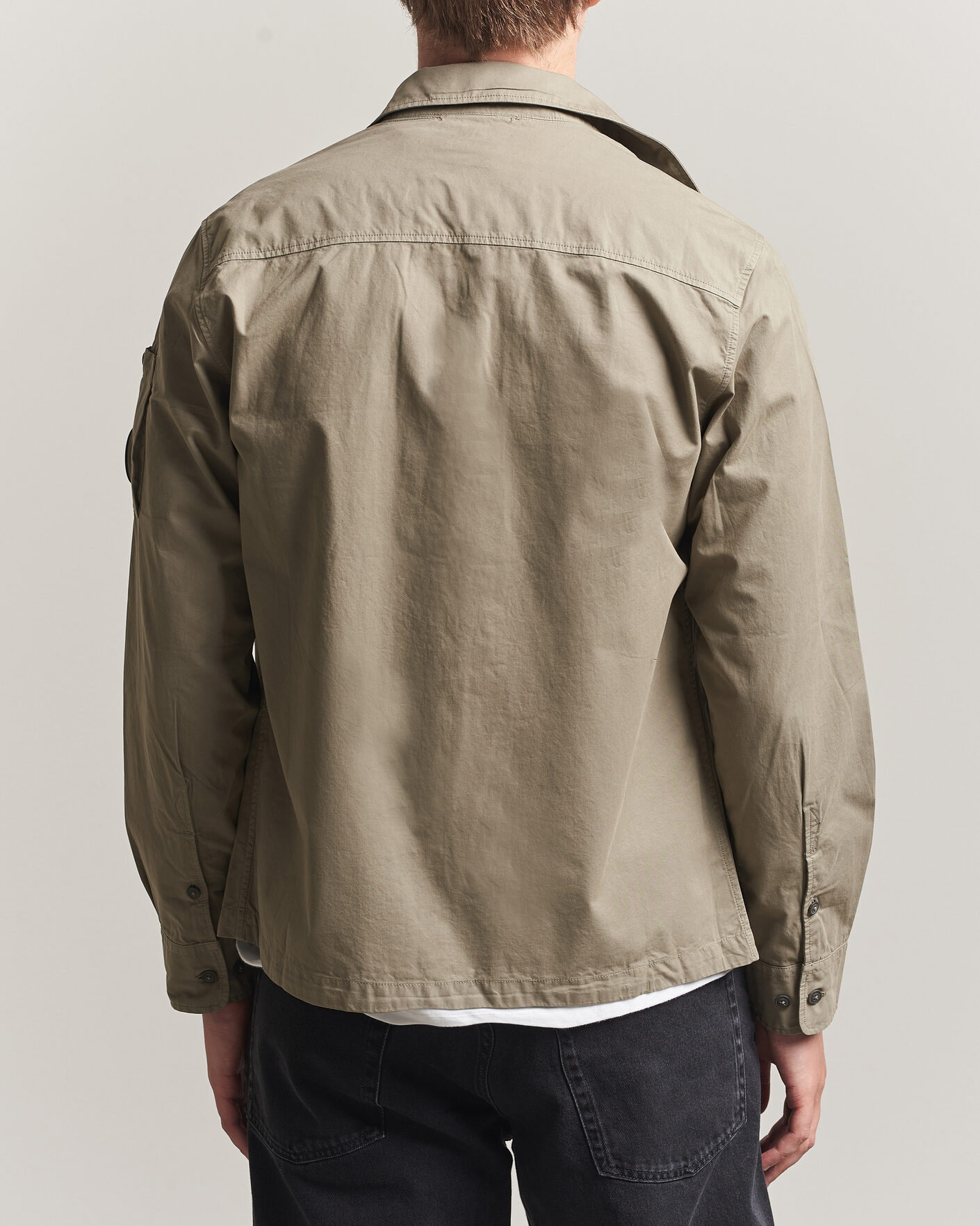 Hombres | Camisas | C.P. Company | Organic Cotton Gabardine Zip Overshirt Grey