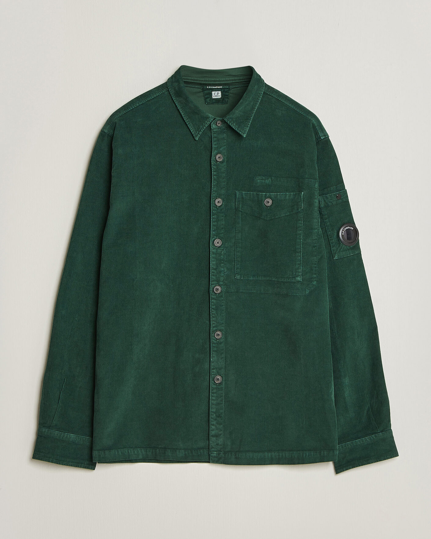 Hombres | Camisas | C.P. Company | Corduroy Lens Overshirt Emerald Green