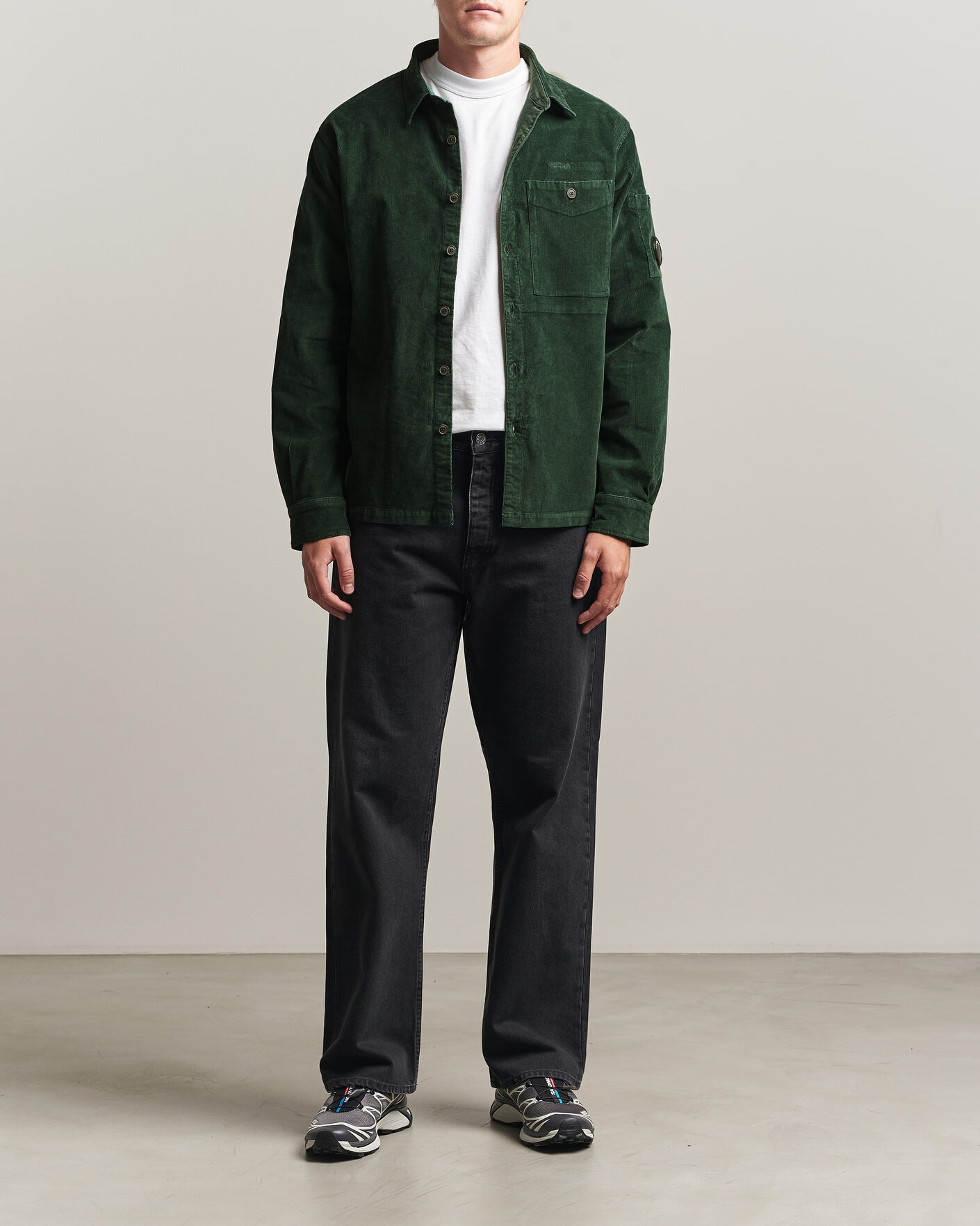 Hombres | Camisas | C.P. Company | Corduroy Lens Overshirt Emerald Green