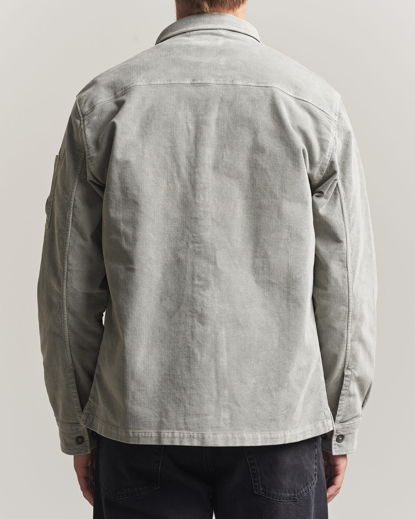 Hombres | Camisas | C.P. Company | Corduroy Lens Overshirt Light Grey