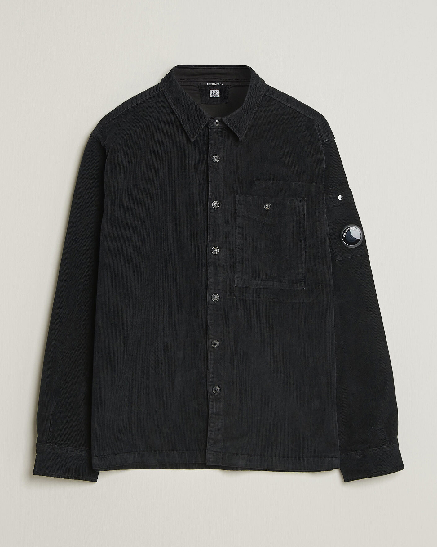 Hombres | Camisas | C.P. Company | Corduroy Lens Overshirt Black