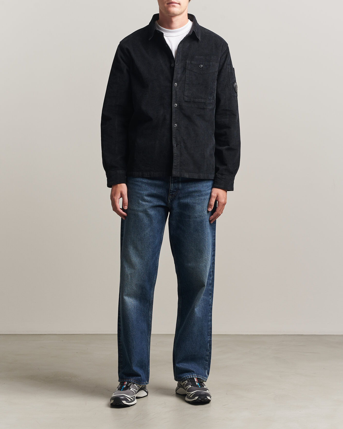 Hombres | Camisas | C.P. Company | Corduroy Lens Overshirt Black