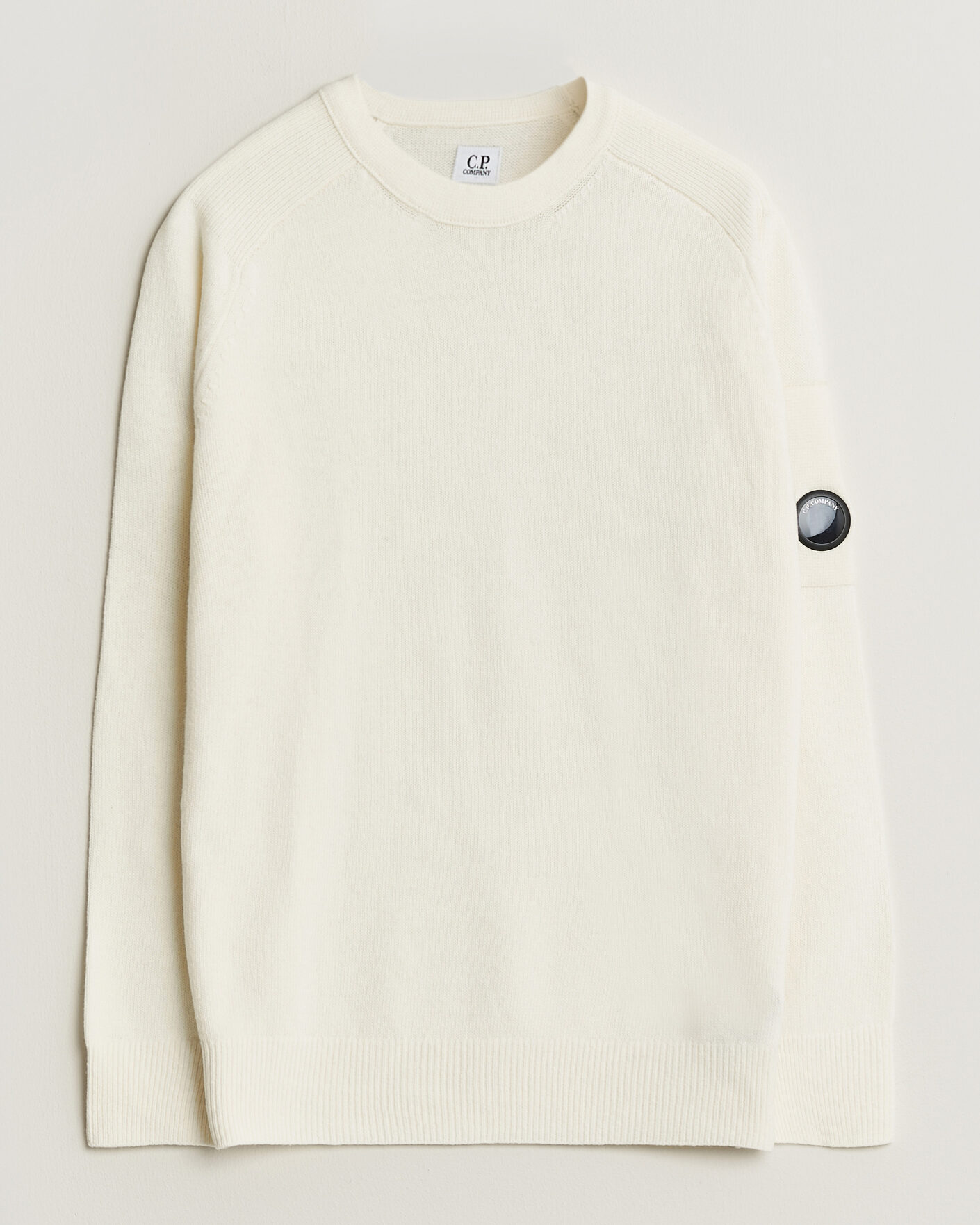 Hombres | Jerséis y prendas de punto | C.P. Company | Knitted Lambswool Crew Neck White