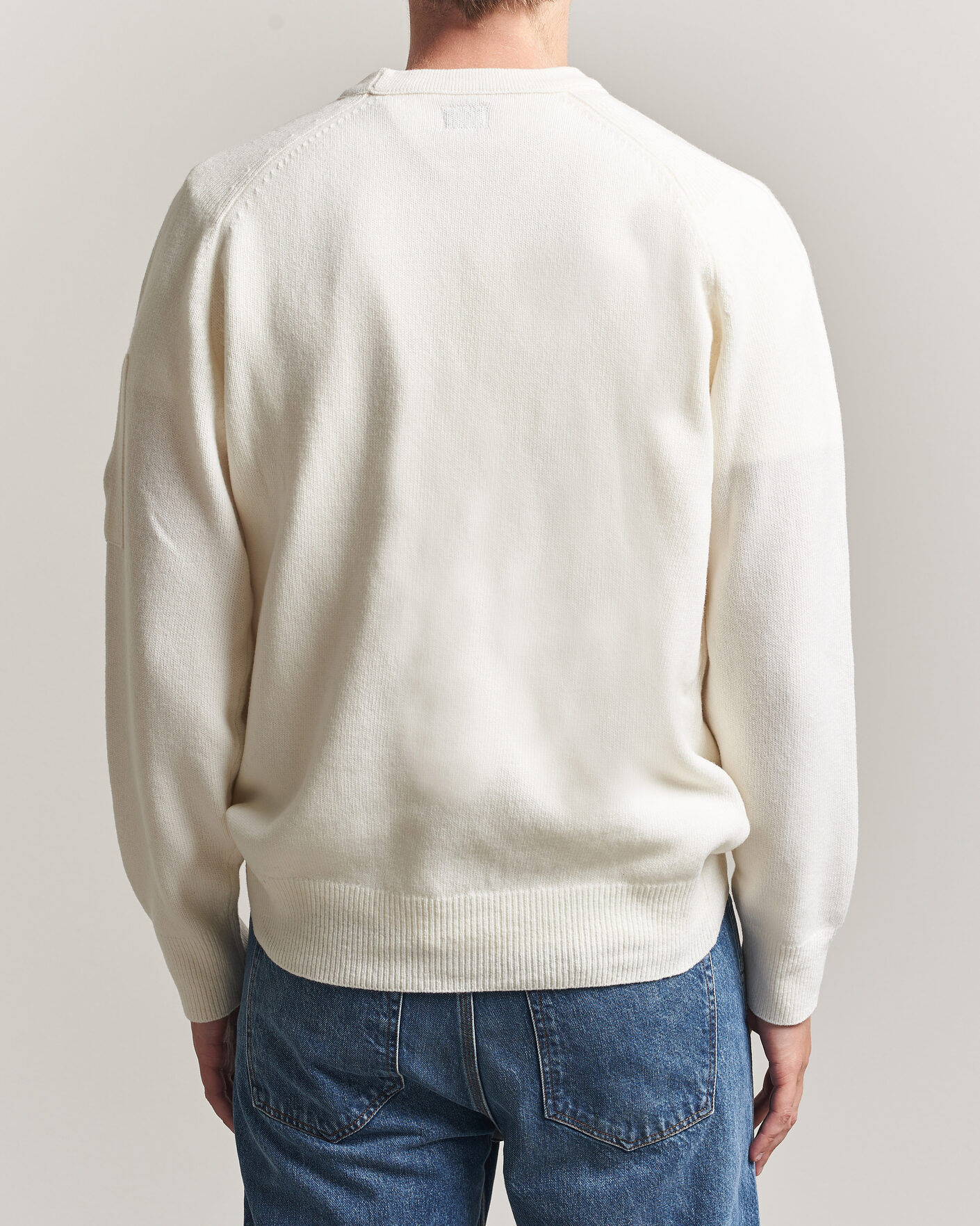 Hombres | Jerséis y prendas de punto | C.P. Company | Knitted Lambswool Crew Neck White