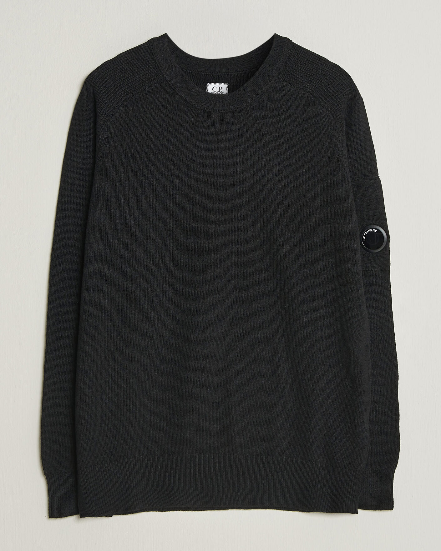 Hombres | Jerséis y prendas de punto | C.P. Company | Knitted Lambswool Crew Neck Black