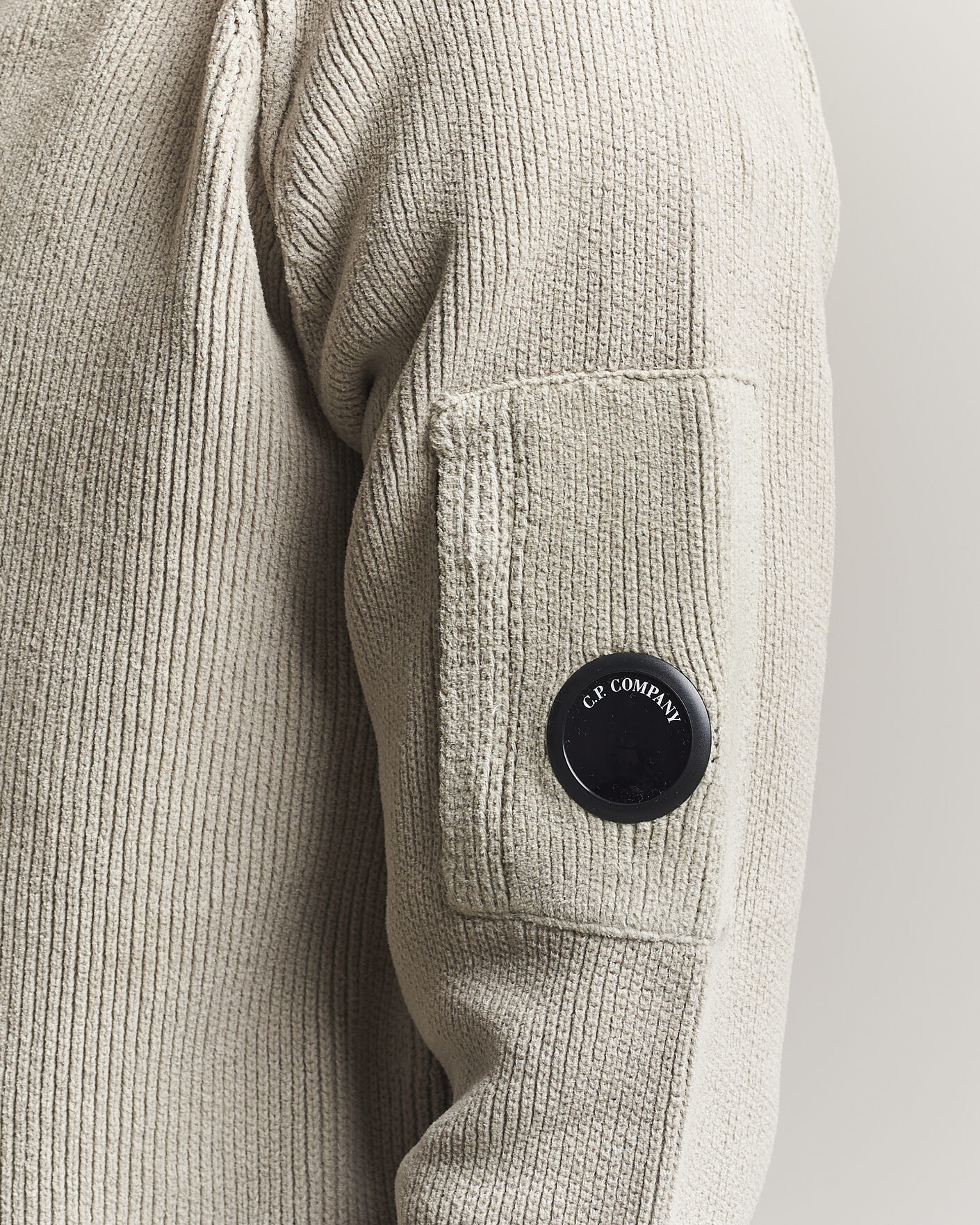 Hombres | Jerséis y prendas de punto | C.P. Company | Cotton Chenille Polo Collar Light Grey