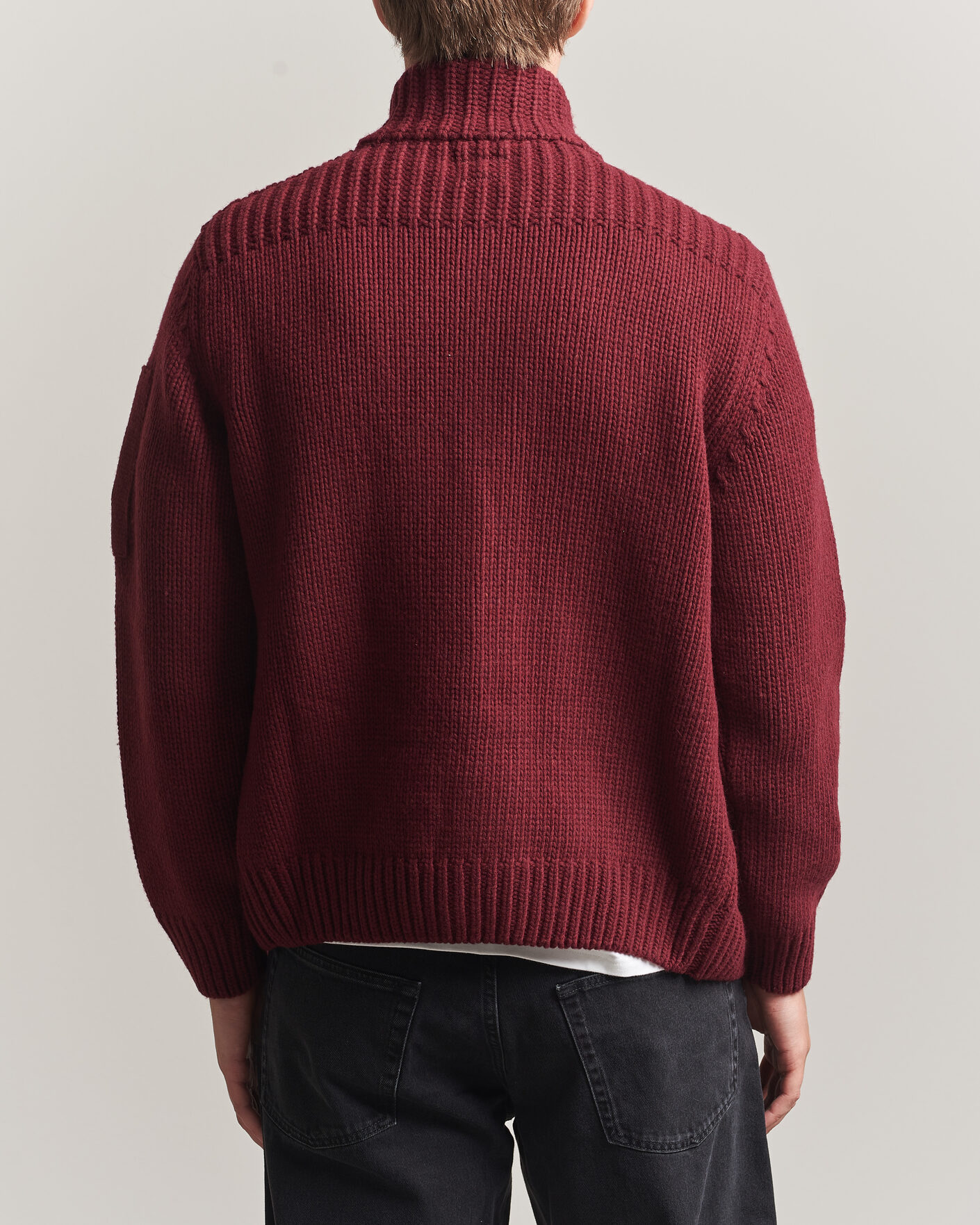 Hombres | Jerséis y prendas de punto | C.P. Company | Heavy Lambswool Cardigan Burgundy