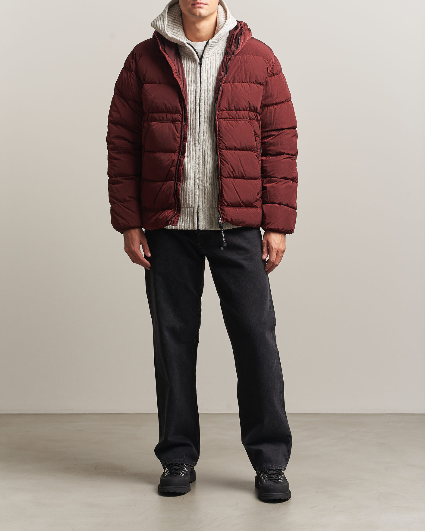 Hombres | Abrigos y chaquetas | C.P. Company | Chrome-R Goggle Down Jacket Burgundy
