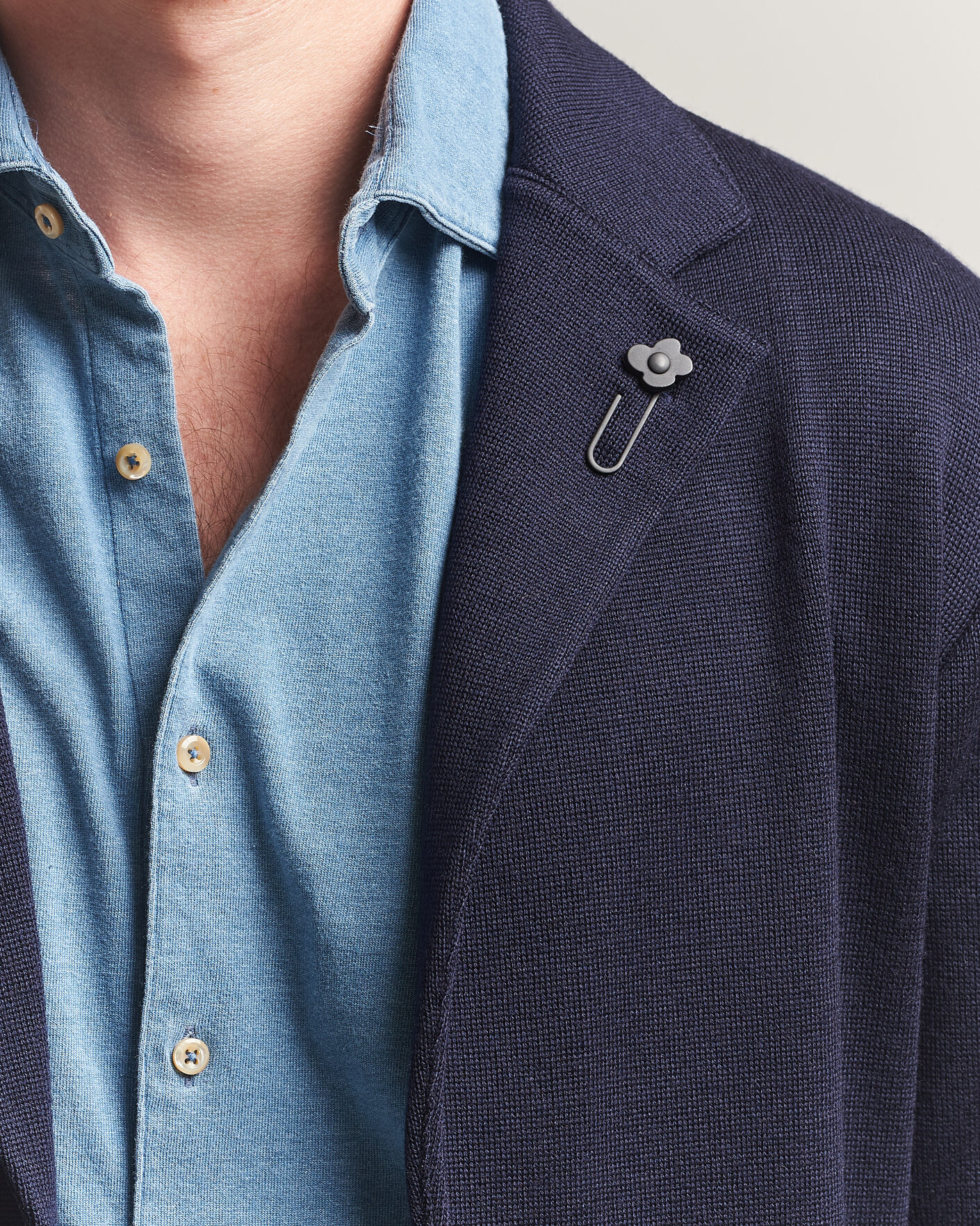 Hombres | Blazers | Lardini | Knitted Wool Blazer Navy