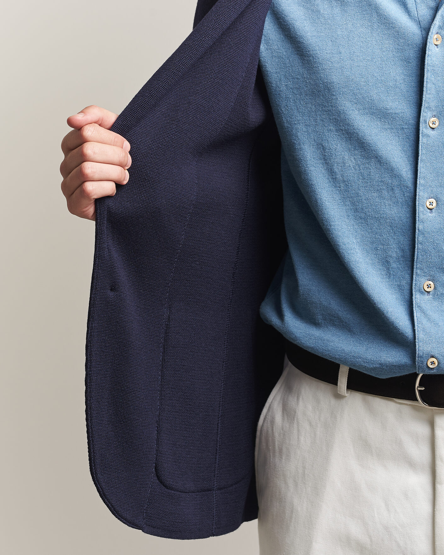 Hombres | Blazers | Lardini | Knitted Wool Blazer Navy
