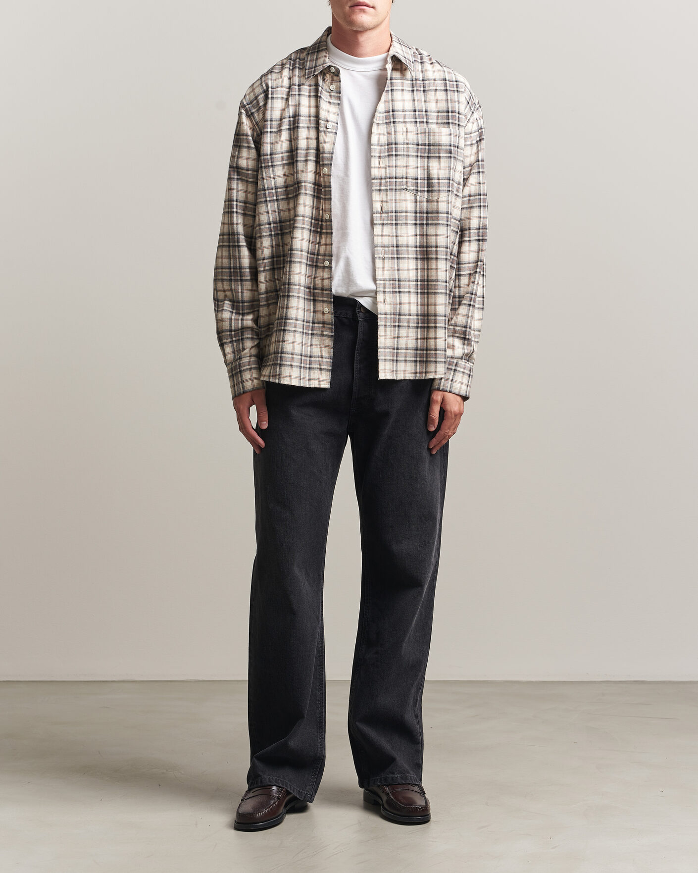 Hombres | Camisas | Jeanerica | Byron Checked Flannel Shirt Brown