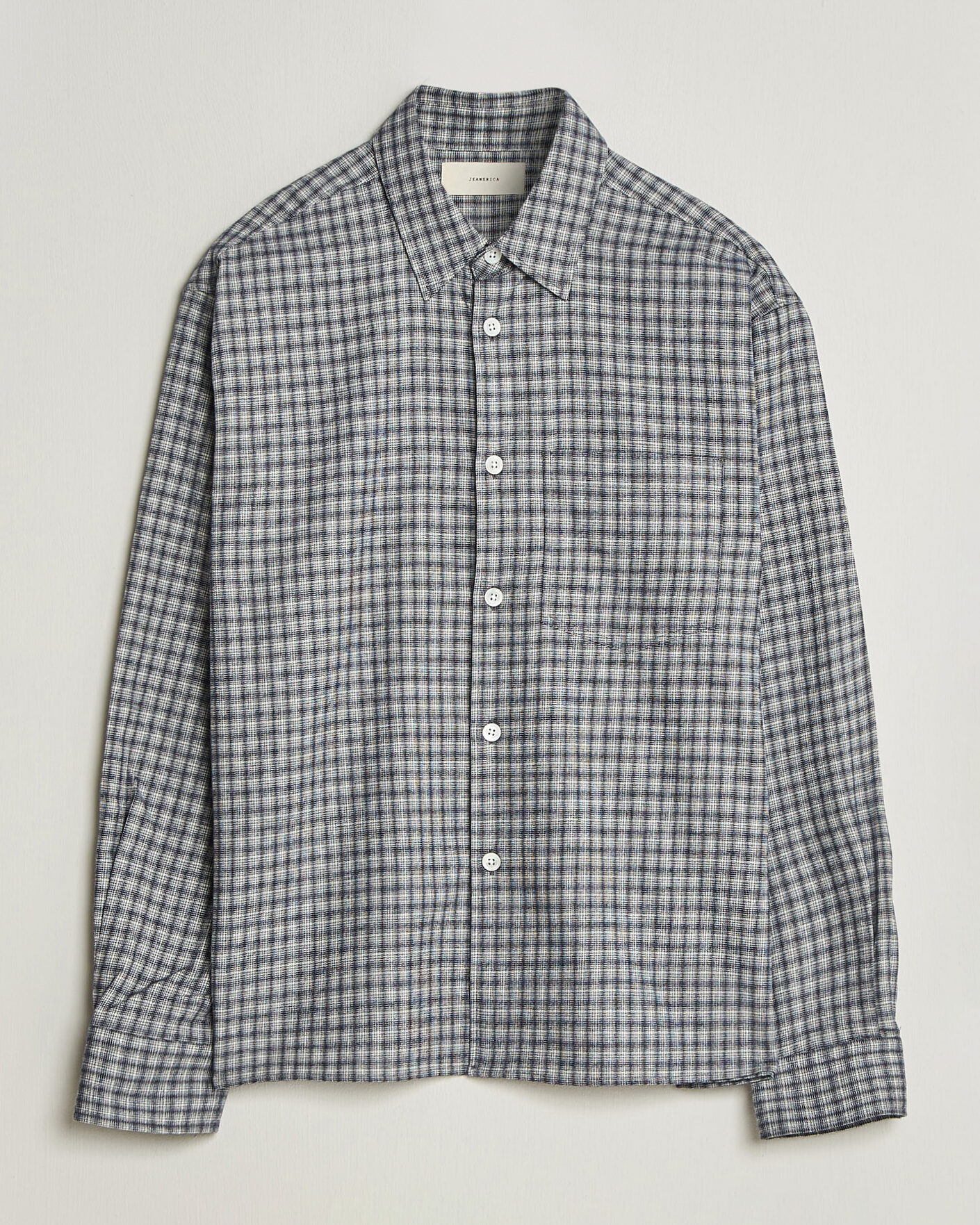 Hombres | Camisas | Jeanerica | Juan Checked Flannel Shirt Blue