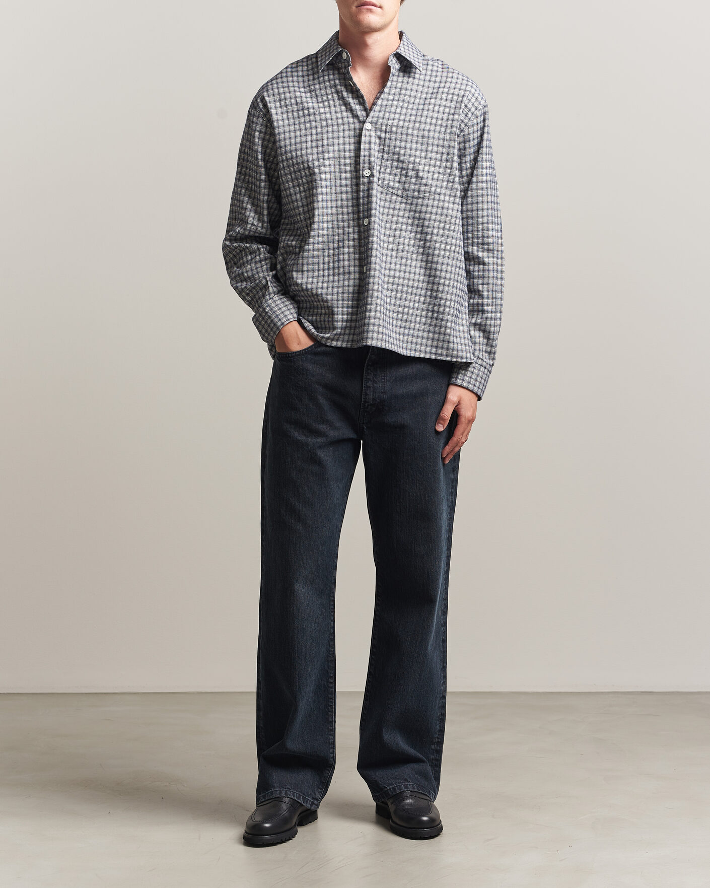 Hombres | Camisas | Jeanerica | Juan Checked Flannel Shirt Blue