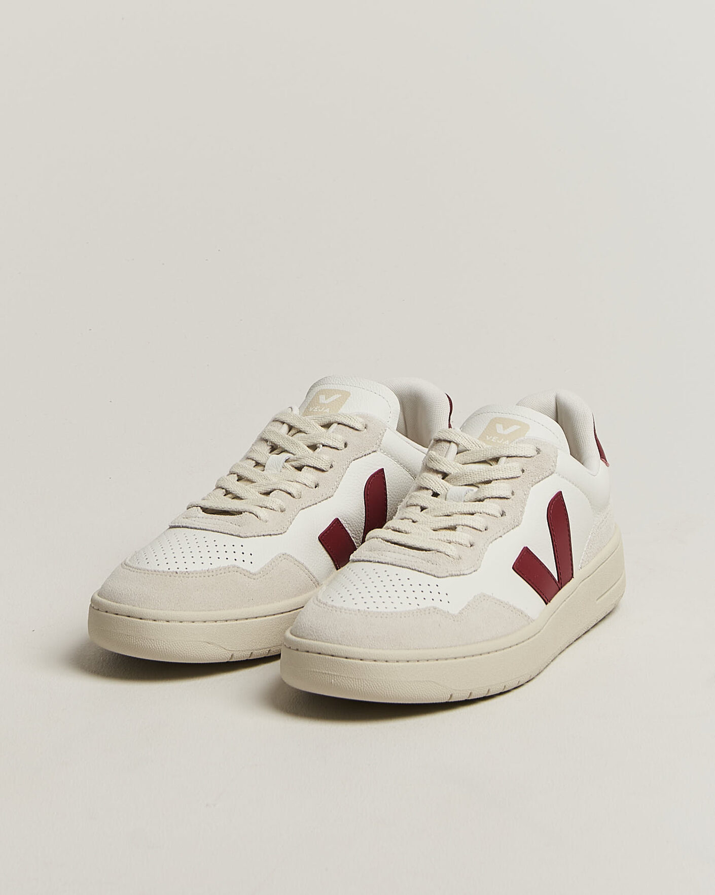 Hombres | Zapatillas | Veja | V-90 Sneaker White/Marsala Natural