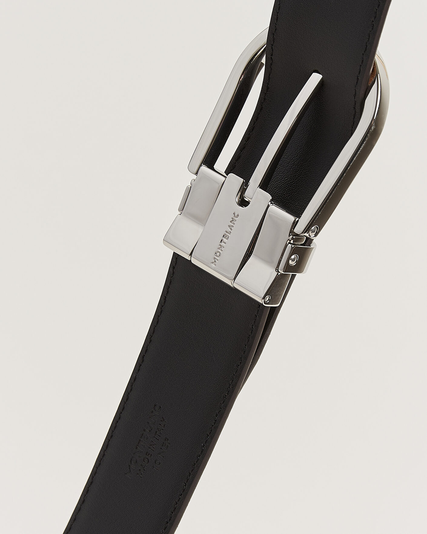 Hombres | Cinturones | Montblanc | 35mm Reversible Suede/Calf Horseshoe Belt Brown/Black