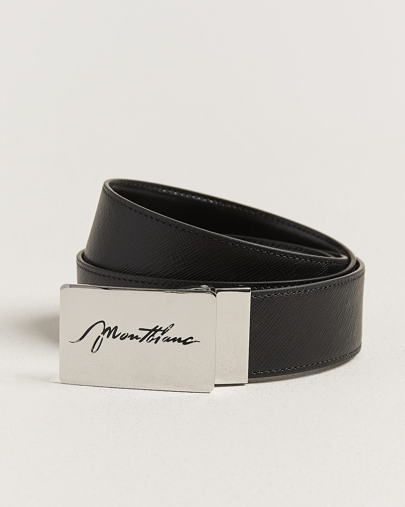Hombres | Cinturones | Montblanc | 35mm Reversible Sartorial/Calf Logo Belt Black