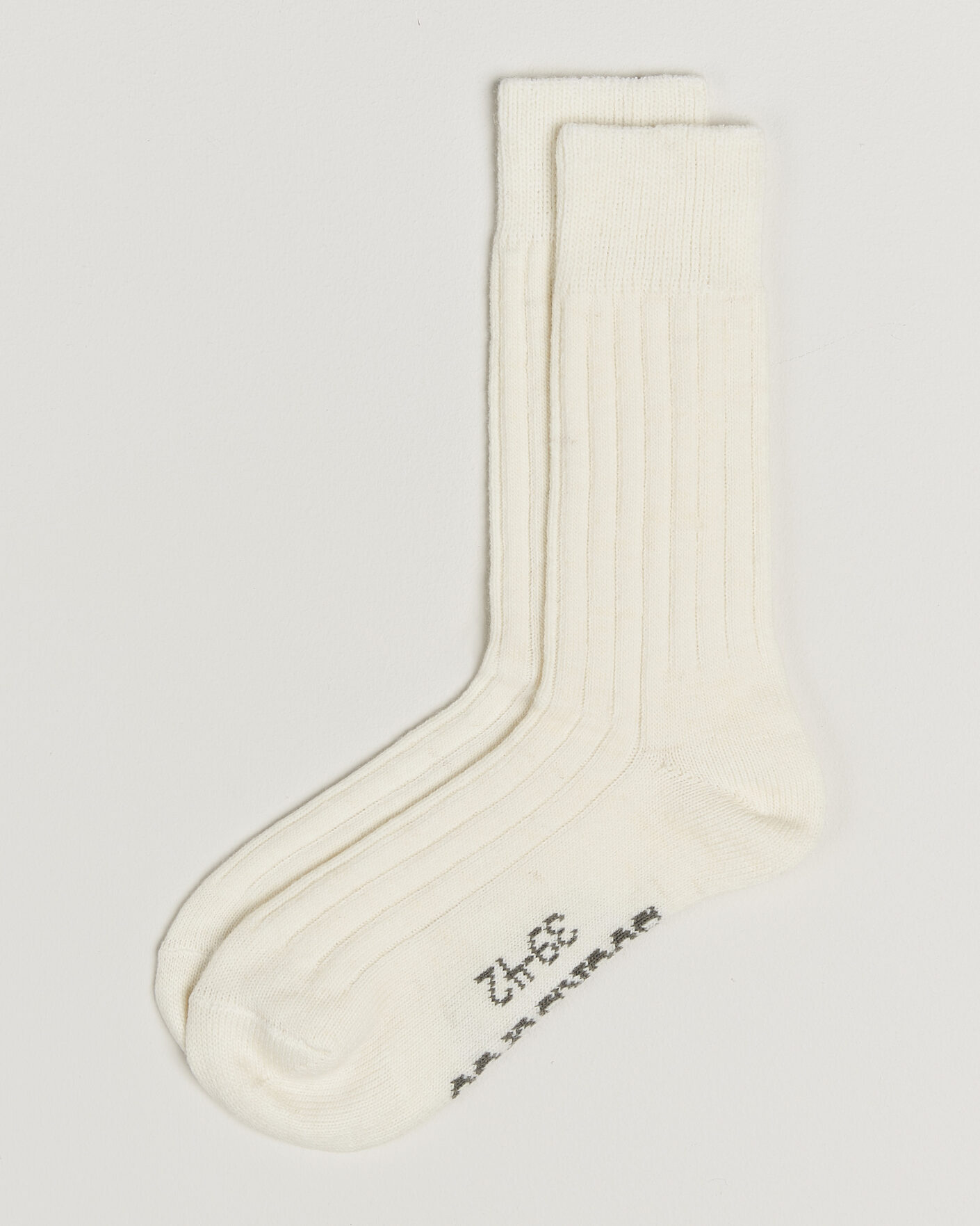Hombres | Ropa interior y calcetines | Alpacasocks & Co | 2-Pack Ribbed Alpacka Wool Socks Off White