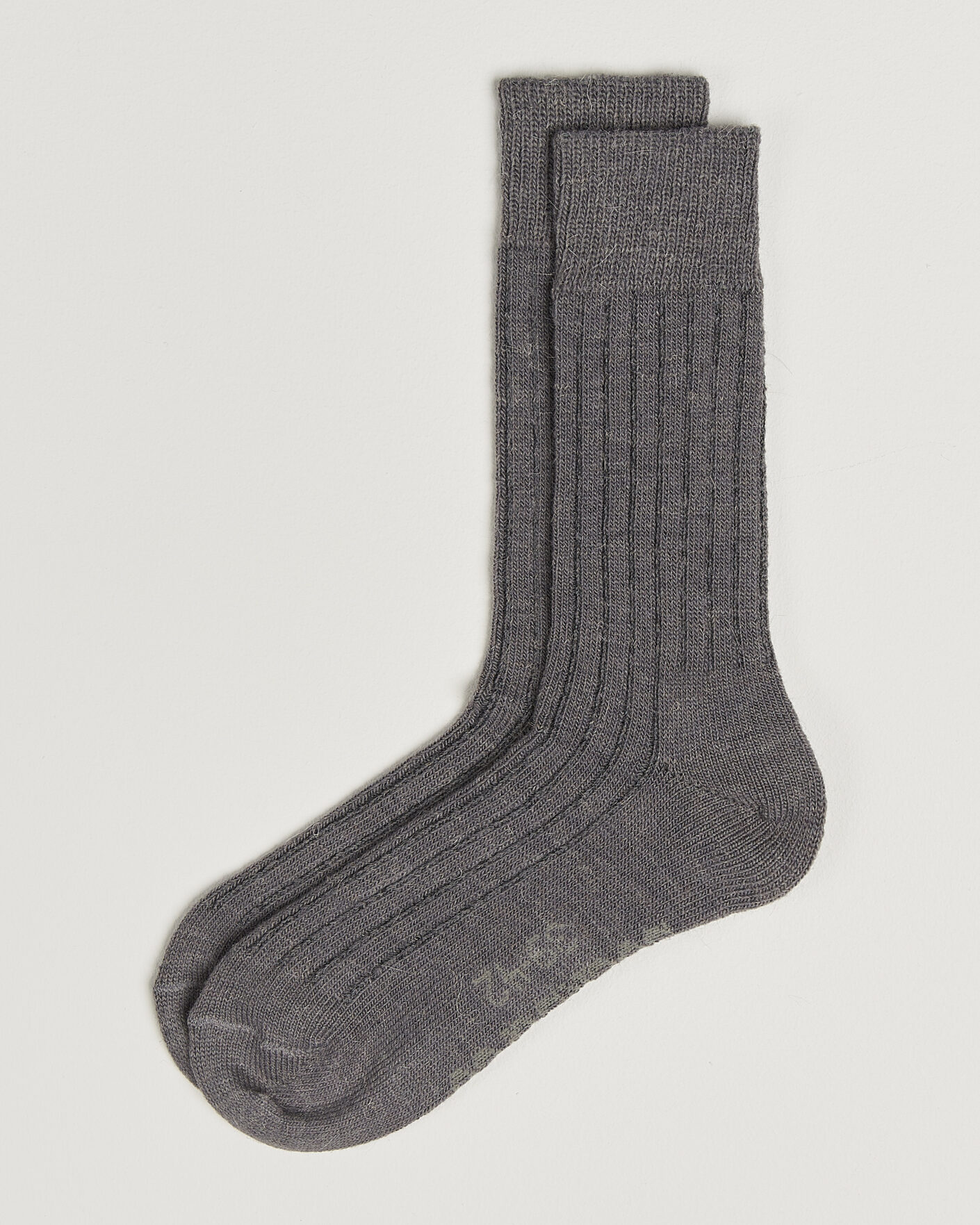 Hombres | Ropa interior y calcetines | Alpacasocks & Co | 2-Pack Ribbed Alpacka Wool Socks Dark Grey