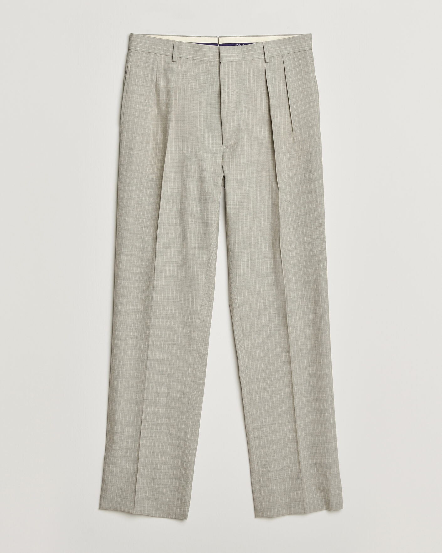 Hombres | Pantalones | Ralph Lauren Purple Label | Glenn Pinstriped Pleated Wool Trousers Grey