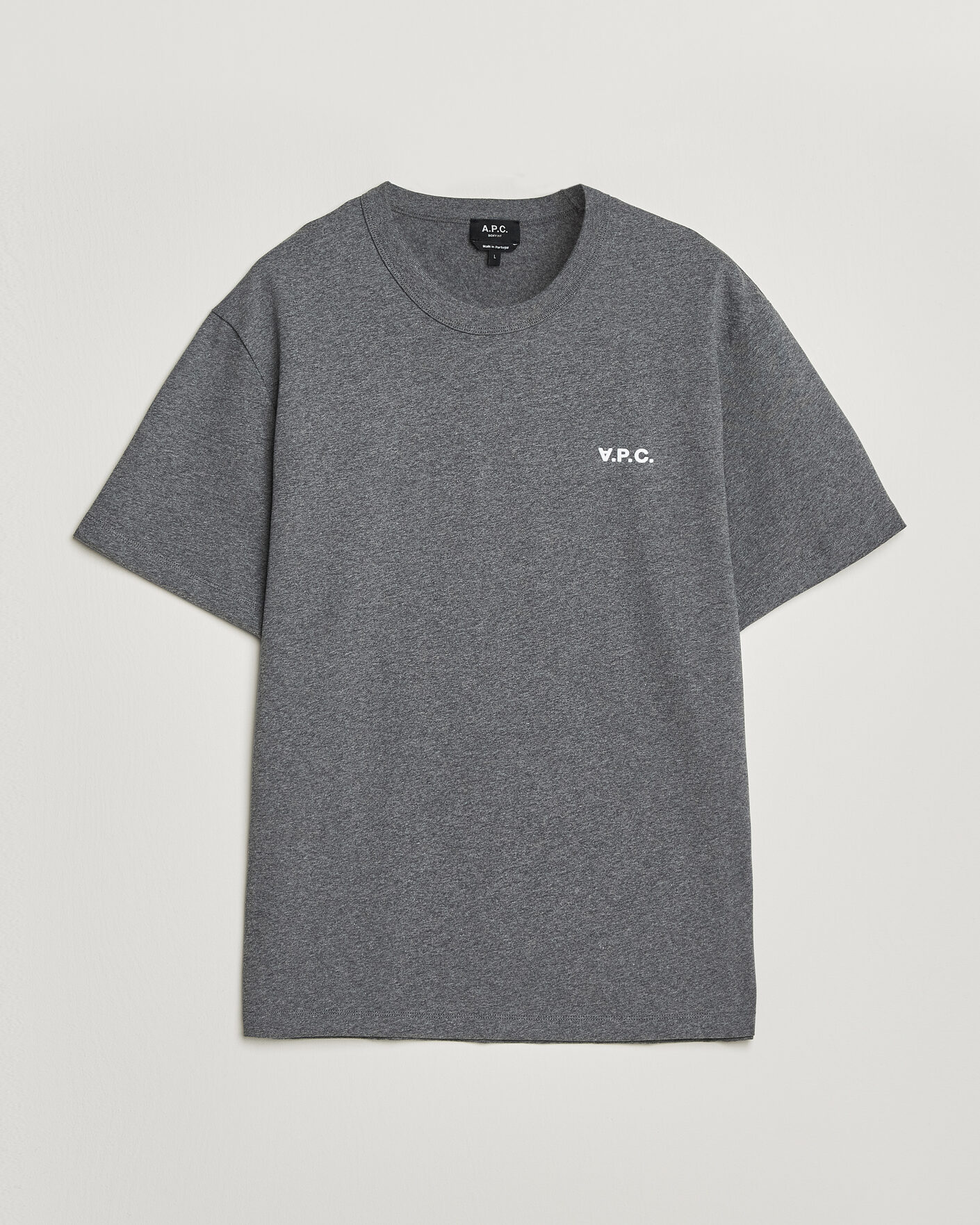 Hombres | Camisetas | A.P.C. | Boxy Fit Petit VPC T-Shirt Heathered Anthracite