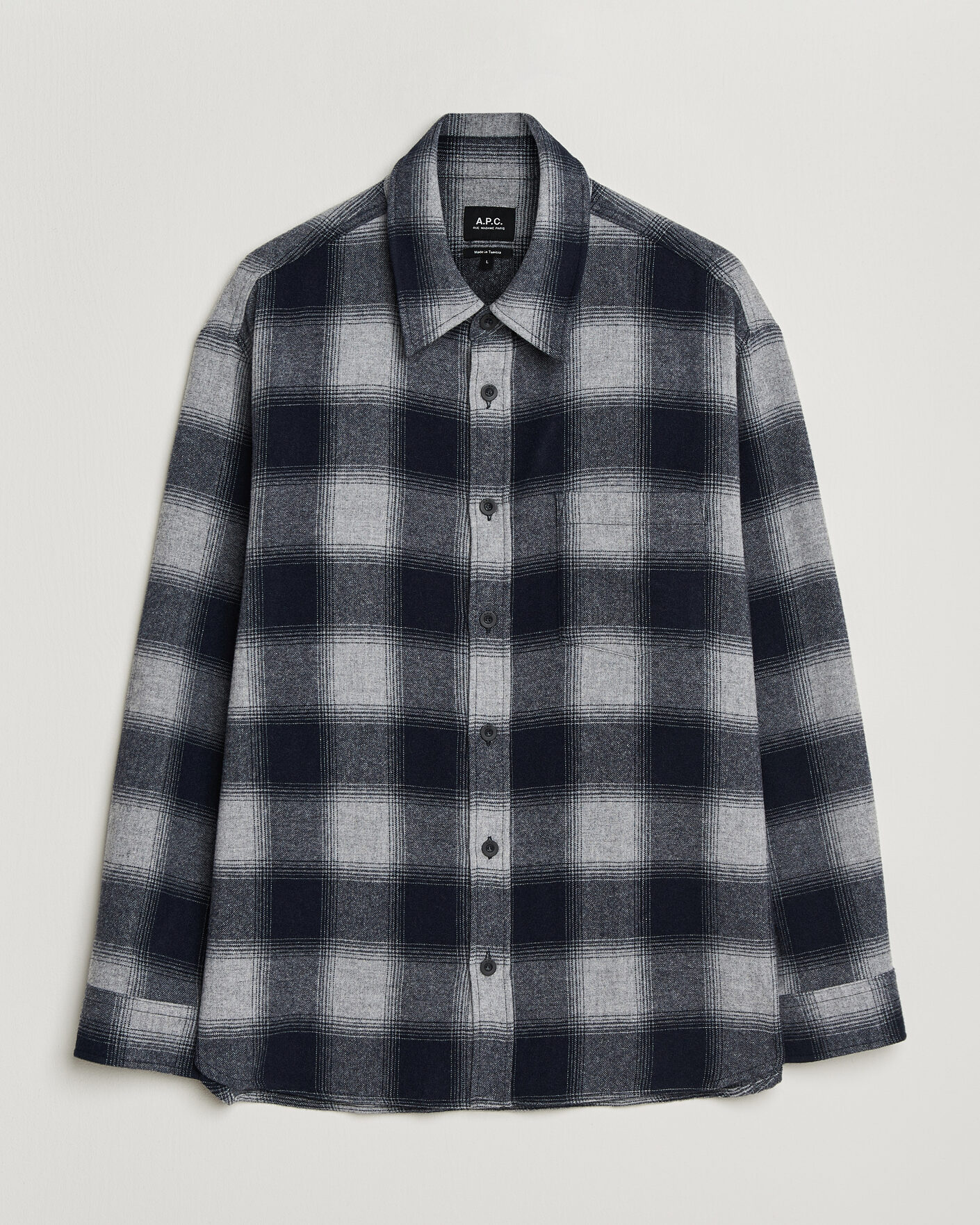 Hombres | Camisas | A.P.C. | Malaury Checked Overshirt Light Grey
