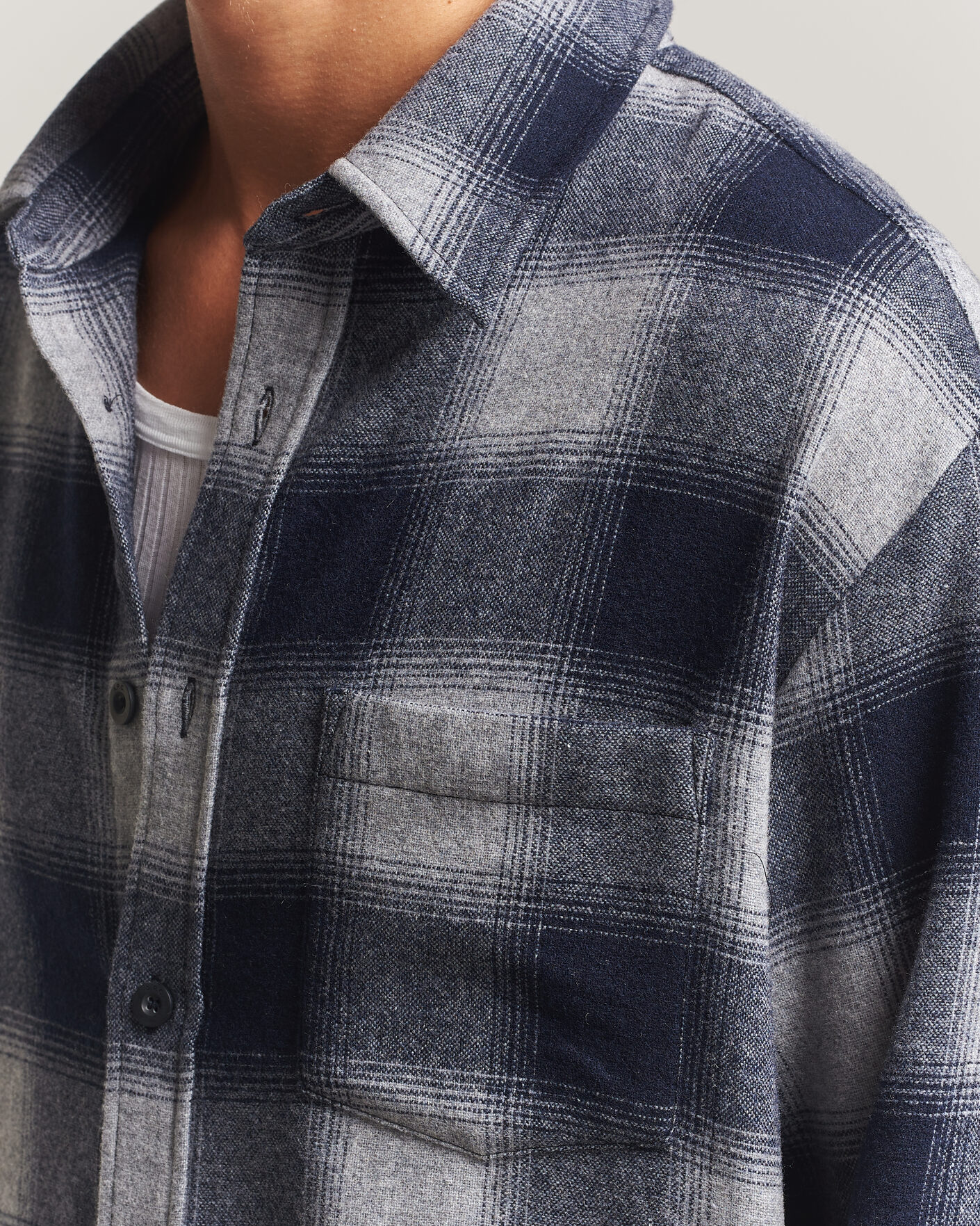 Hombres | Camisas | A.P.C. | Malaury Checked Overshirt Light Grey