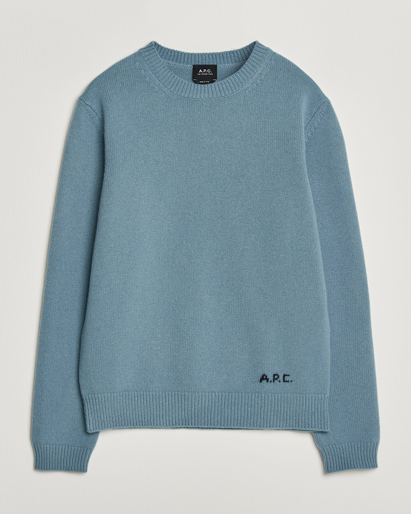 Hombres | Jerséis y prendas de punto | A.P.C. | Edmond Wool Knitted Sweater Light Blue Melange