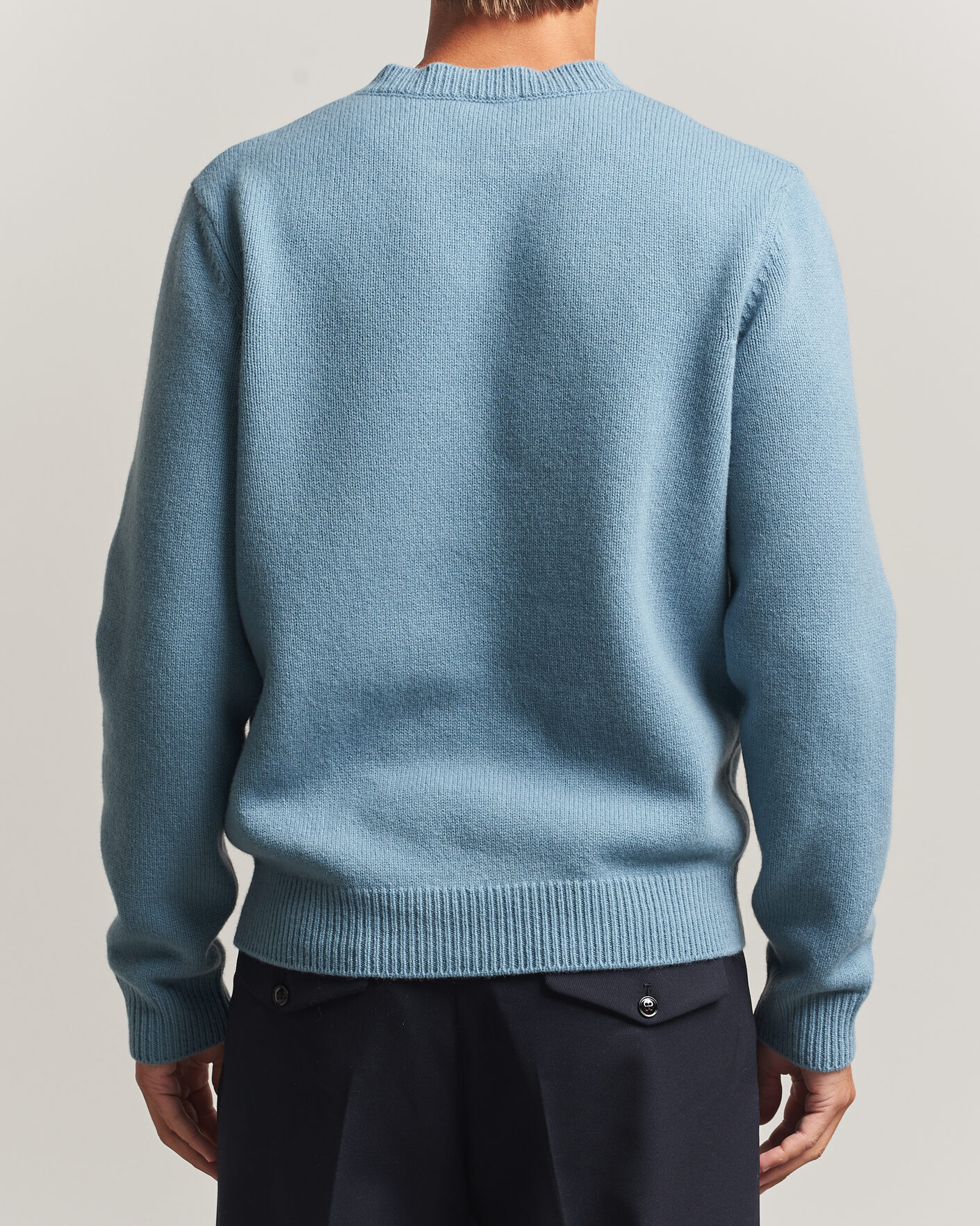 Hombres | Jerséis y prendas de punto | A.P.C. | Edmond Wool Knitted Sweater Light Blue Melange