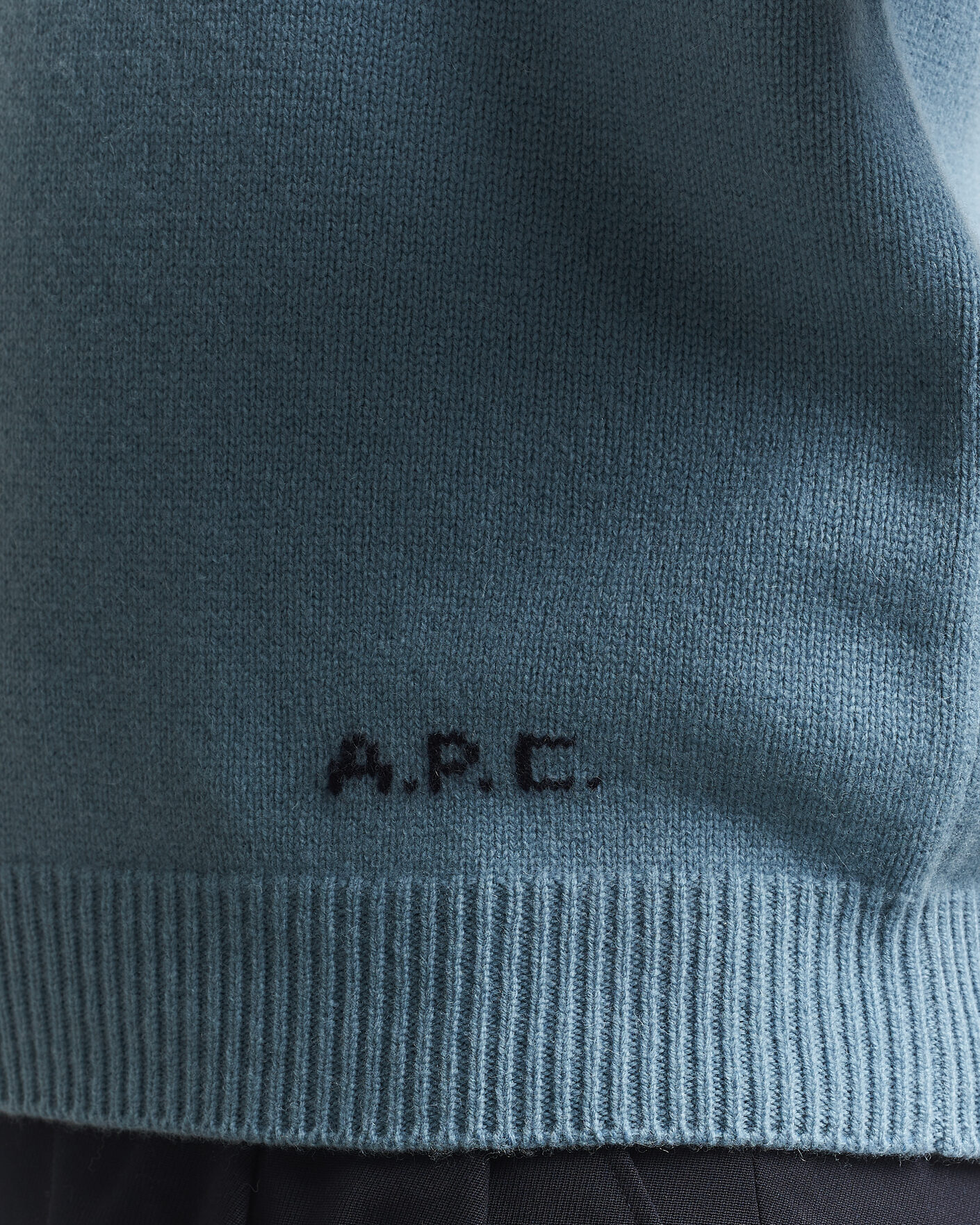 Hombres | Jerséis y prendas de punto | A.P.C. | Edmond Wool Knitted Sweater Light Blue Melange