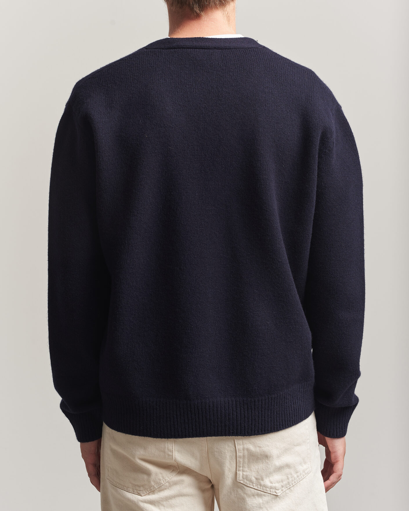 Hombres | Jerséis y prendas de punto | A.P.C. | Kevin Wool Knitted Cardigan Dark Navy