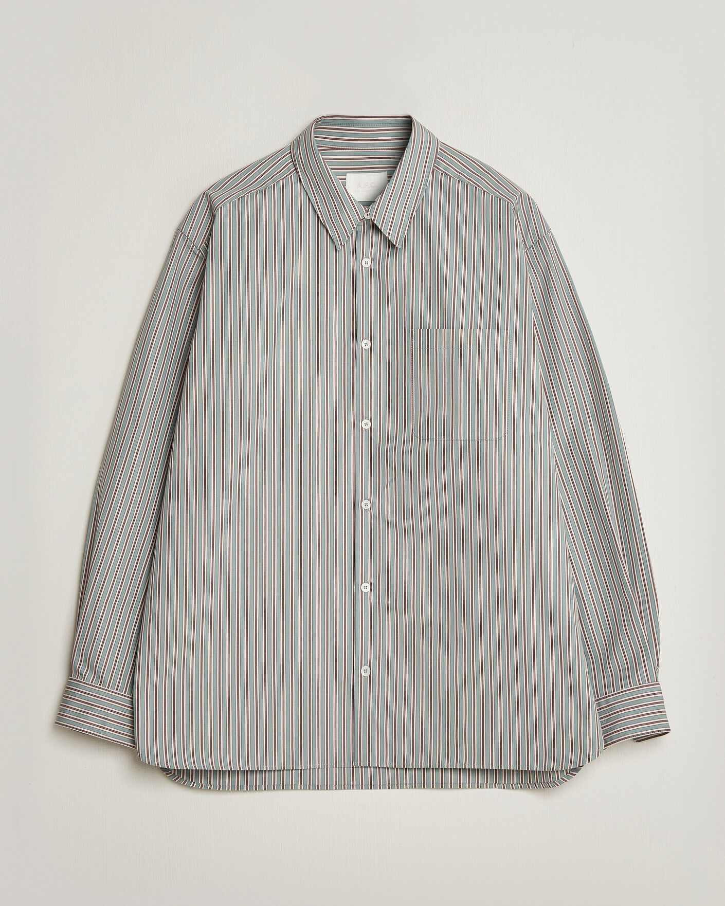 Hombres | Camisas | A.P.C. | Malo Cotton Striped Shirt Almond Green