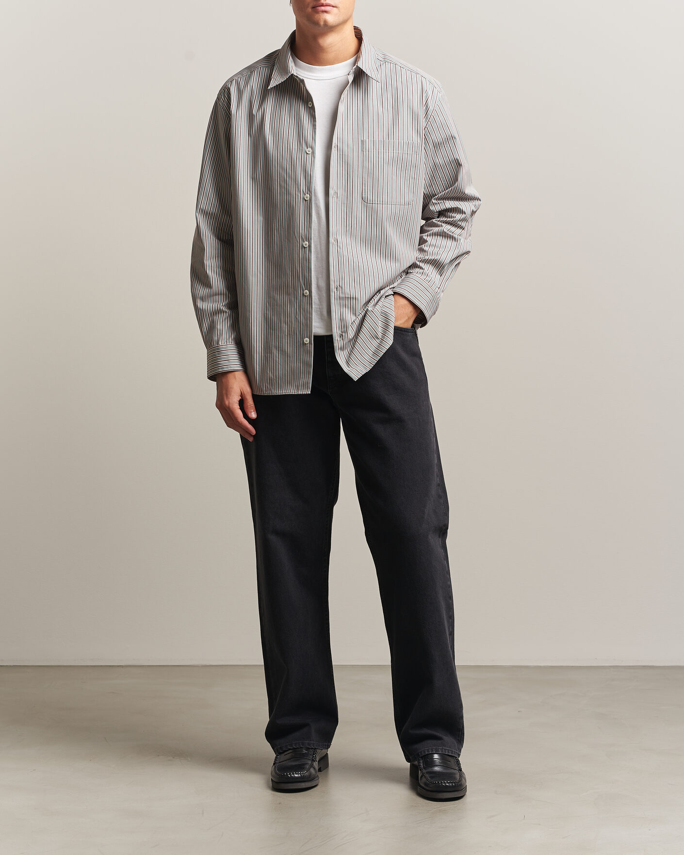 Hombres | Camisas | A.P.C. | Malo Cotton Striped Shirt Almond Green
