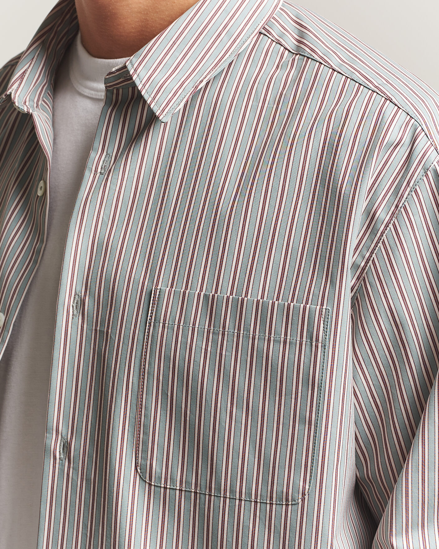 Hombres | Camisas | A.P.C. | Malo Cotton Striped Shirt Almond Green