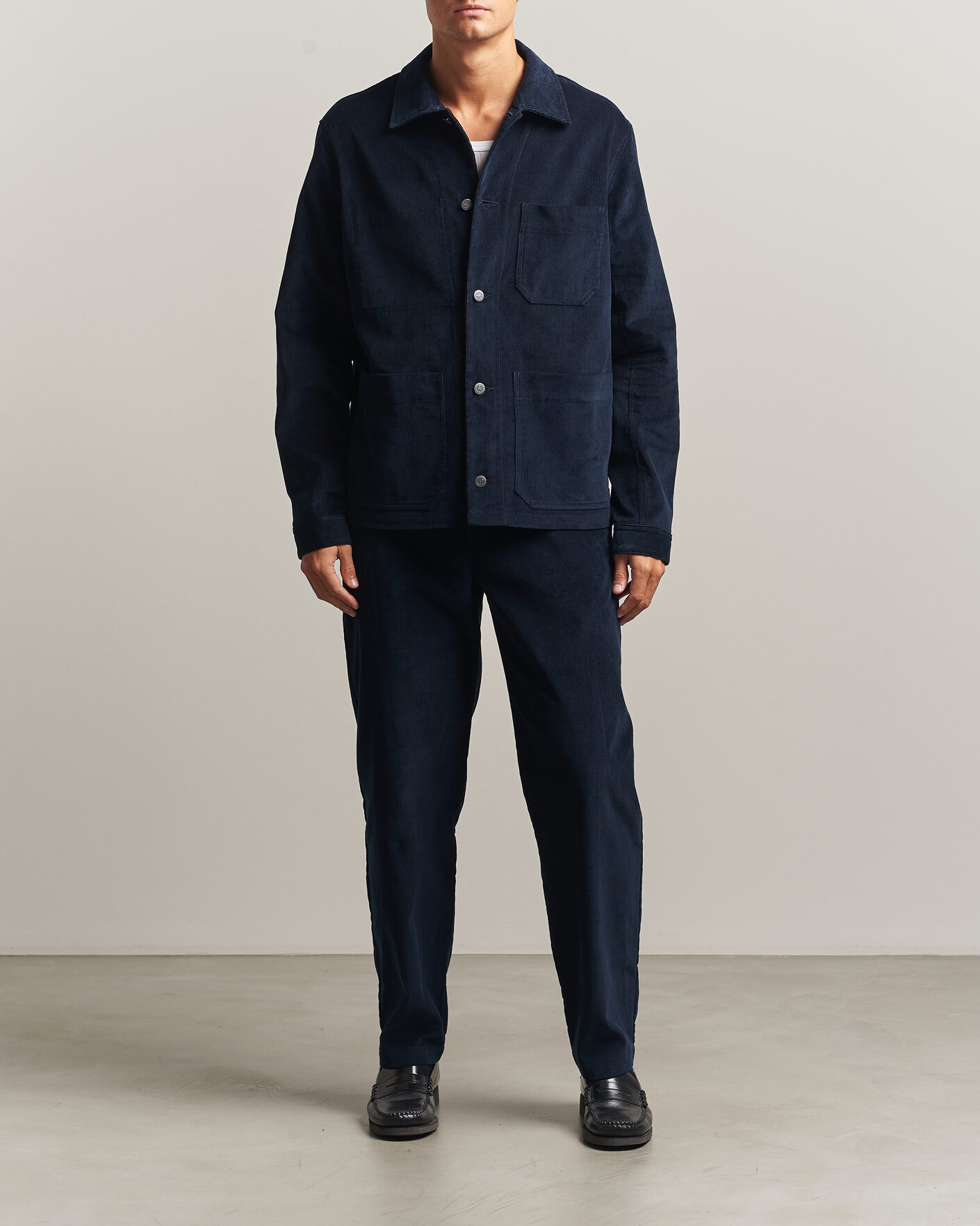 Hombres | Pantalones | A.P.C. | Lawrence Corduroy Trousers Dark Navy